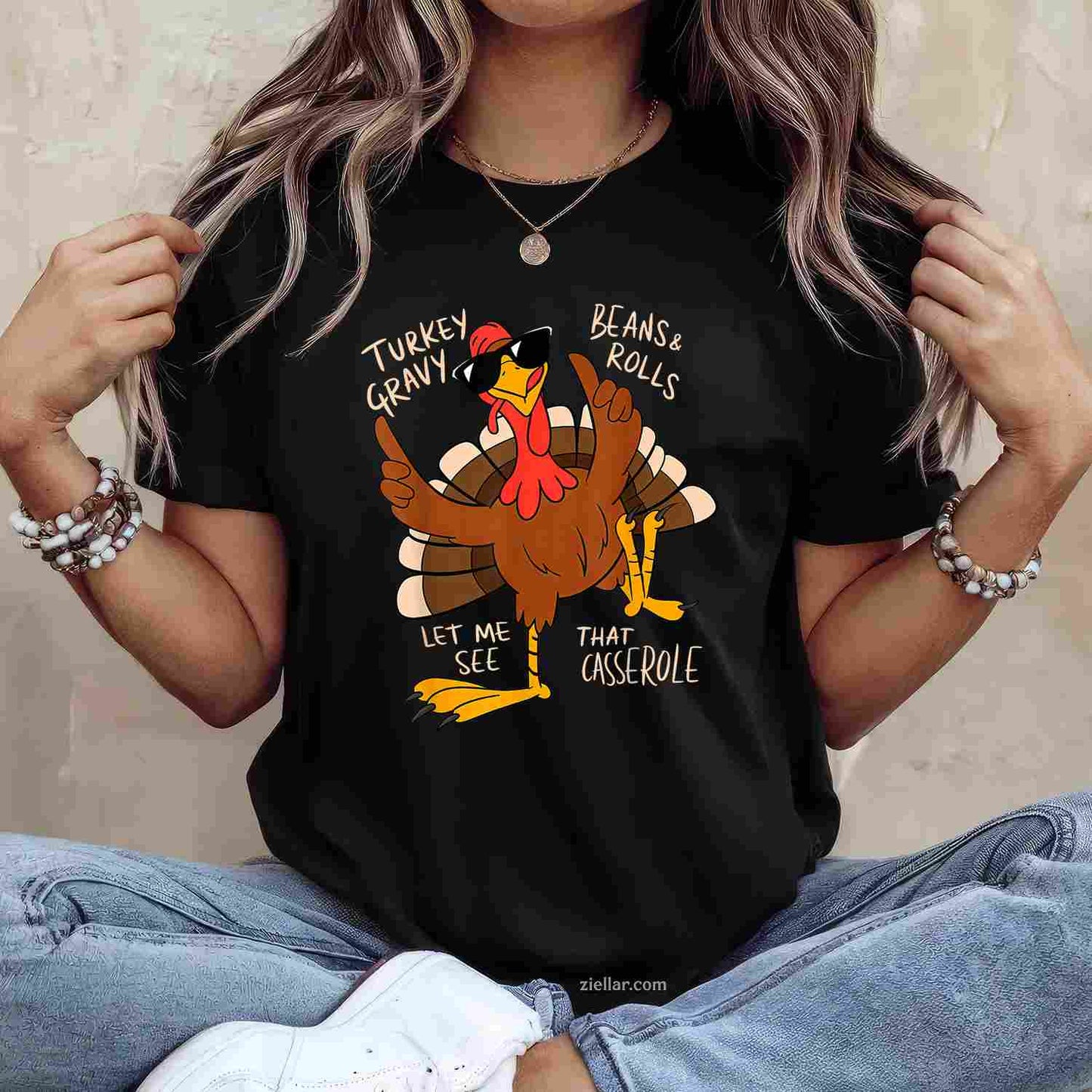 Turkey Gravy Beans And Rolls Casserole Funny Thanksgiving T-Shirt and Tee for Adults Men Women Unisex