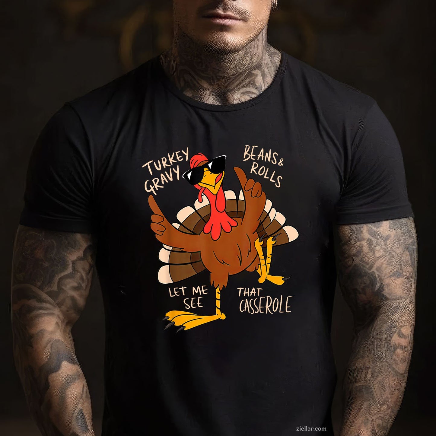 Turkey Gravy Beans Rolls Tee and T-Shirt, Funny Thanksgiving Dinner T-Shirt for Adults