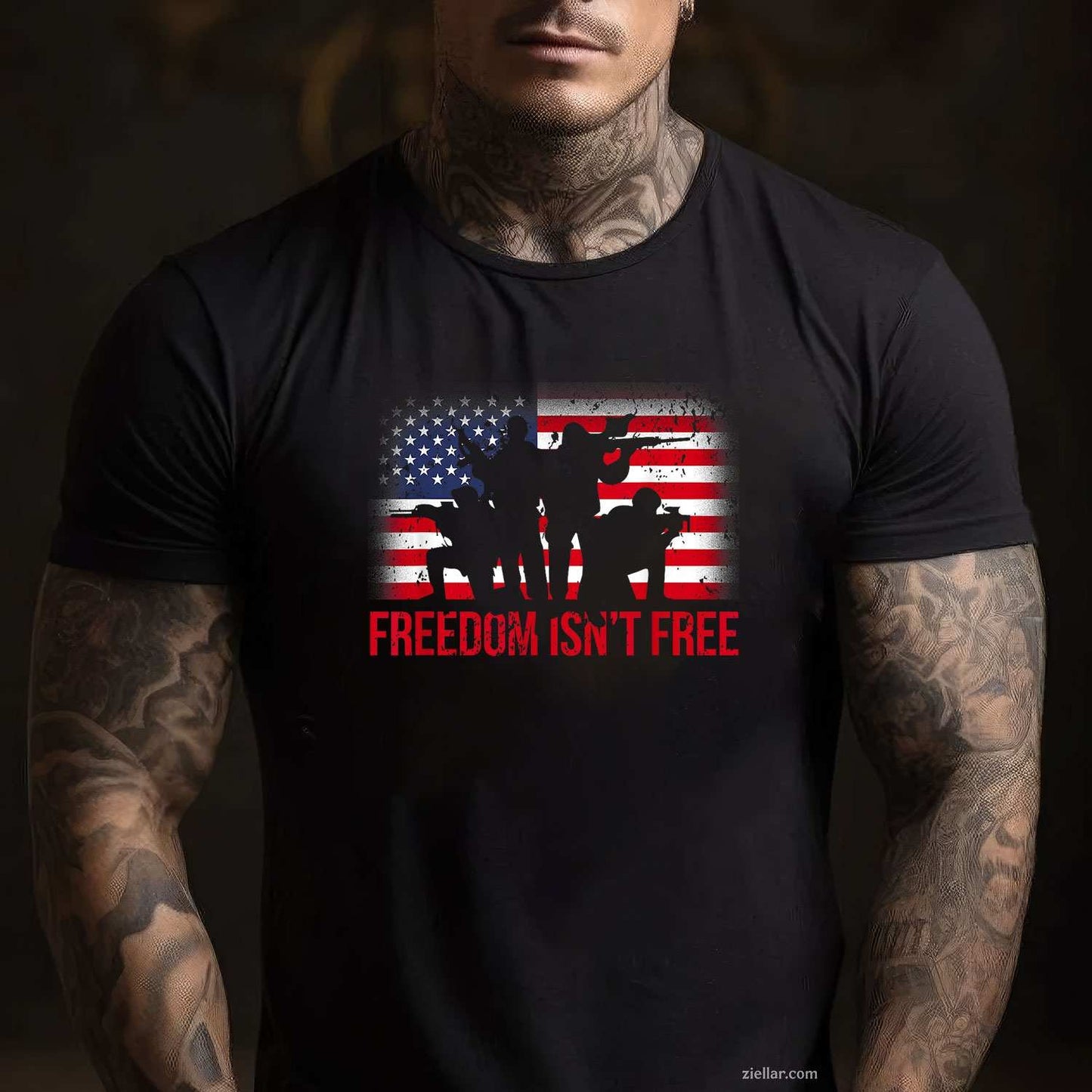 USA 4th of July for Men Freedom Is Not a Free Veteran T-Shirt Tee