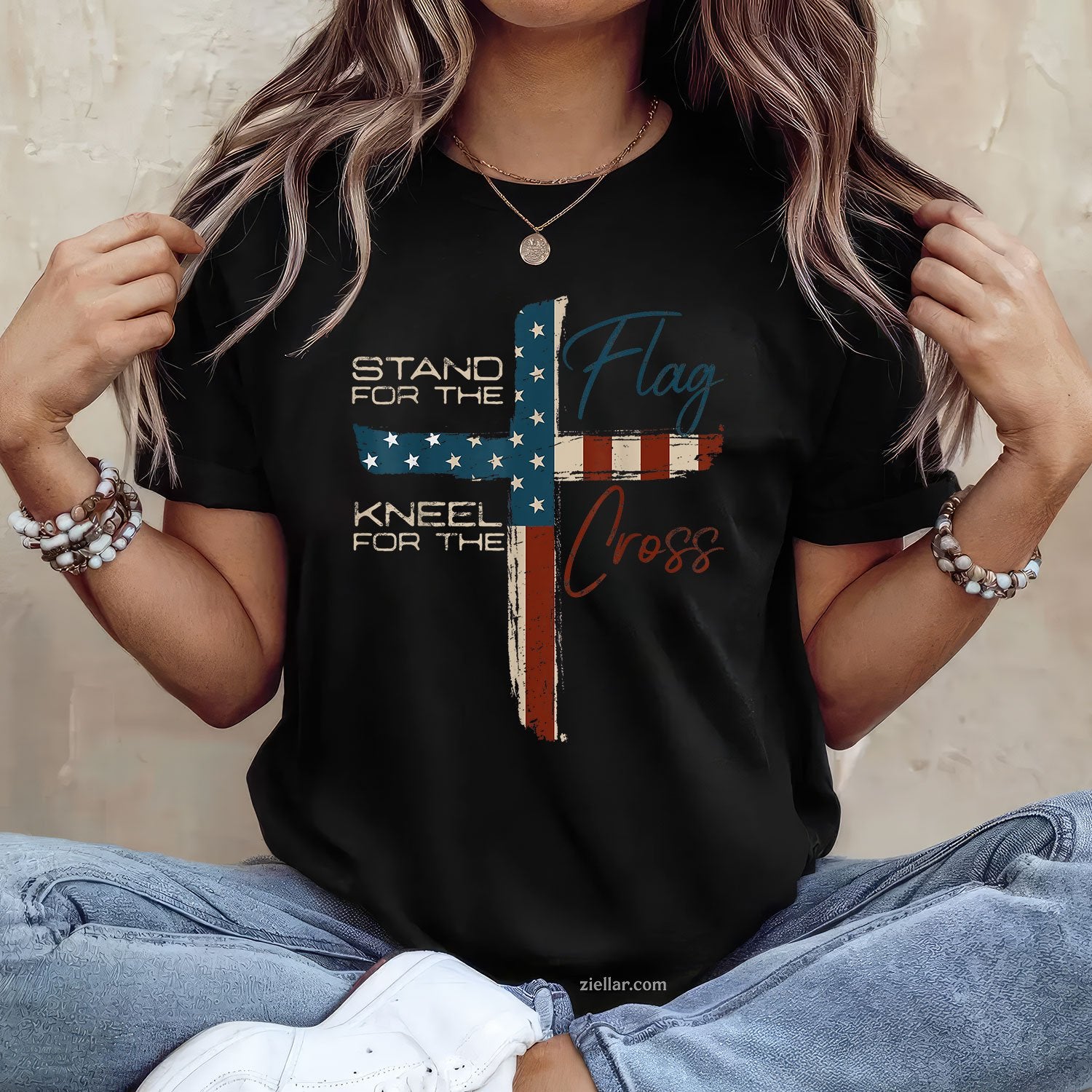 USA Flag Religious Quote 4th of July Christian Faith TShirt