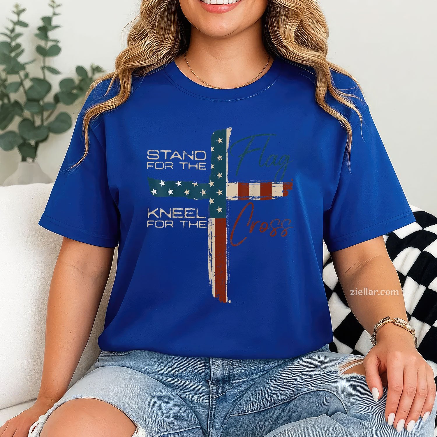 USA Flag Religious Quote 4th of July Christian Faith TShirt