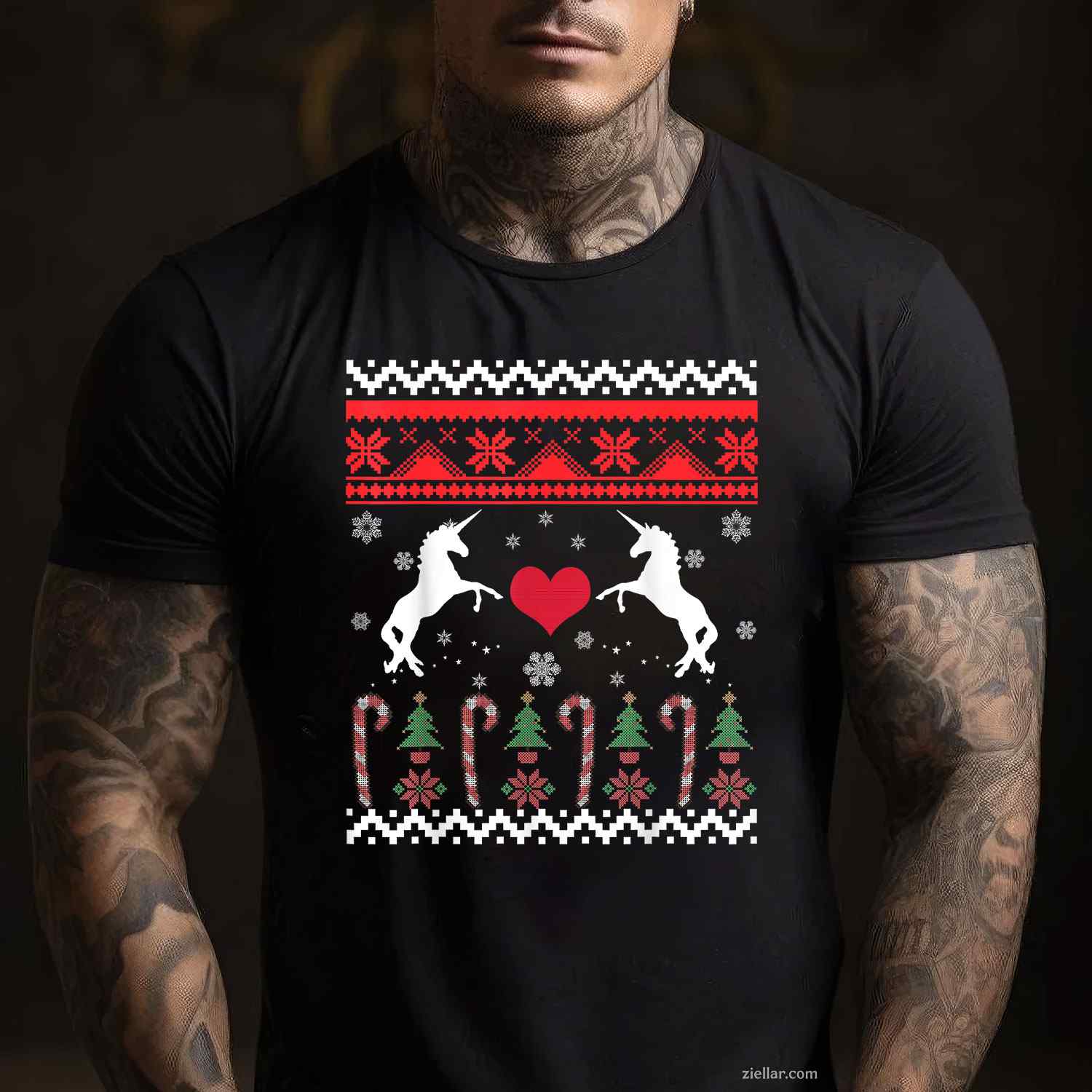 Unicorn Ugly Christmas Sweater Party T-Shirt, A Funny Unicorn Ugly Christmas Sweater Tee