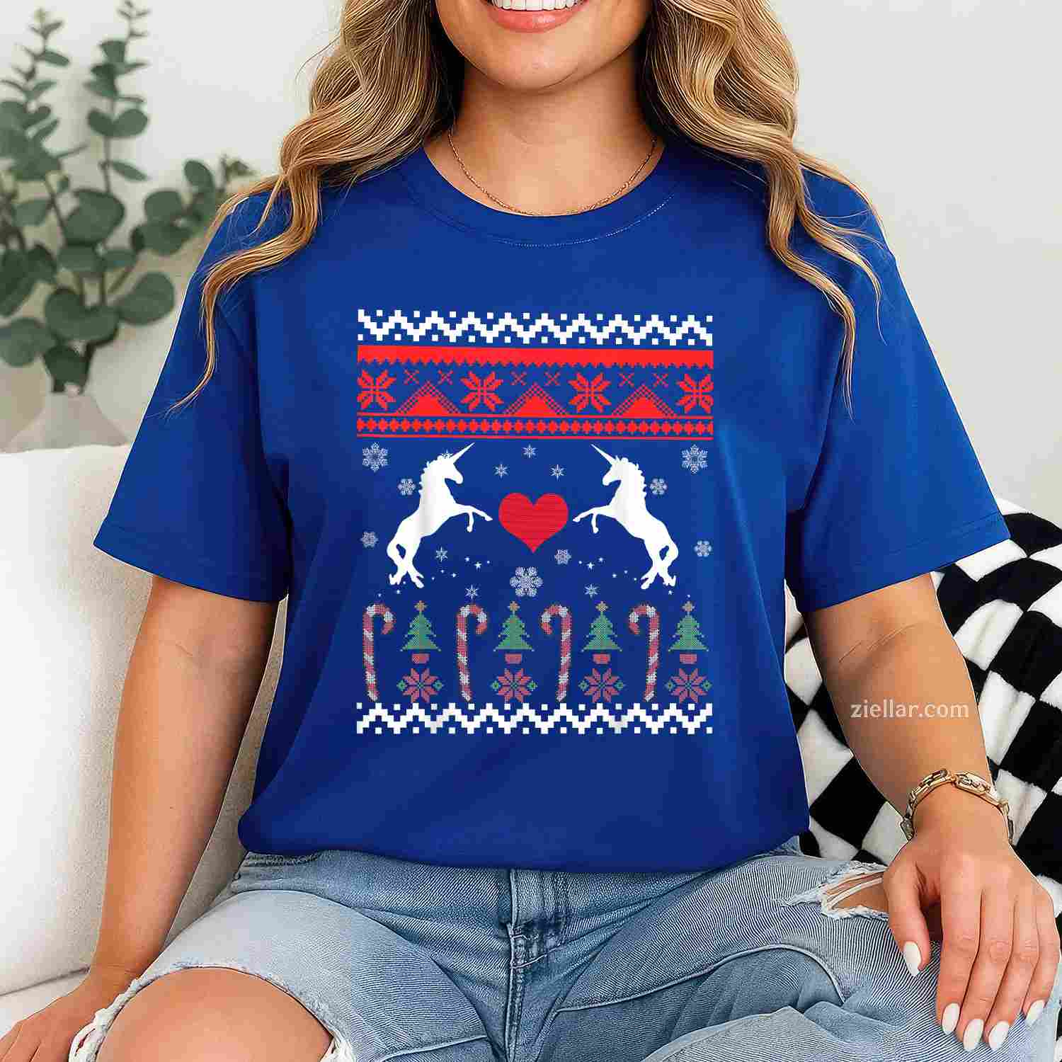 Unicorn Ugly Christmas Sweater Party T-Shirt, A Funny Unicorn Ugly Christmas Sweater Tee