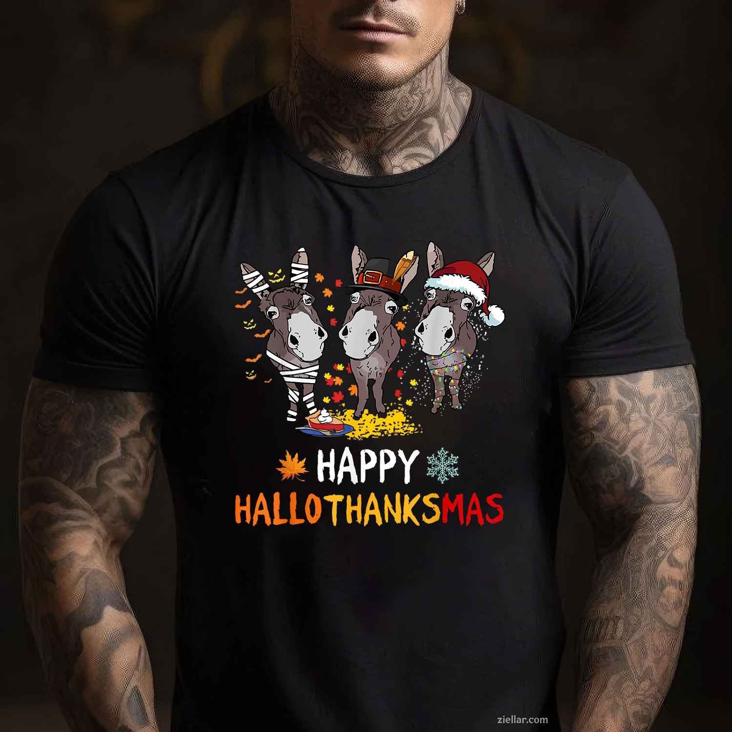 Unisex  Black Small V-Neck Short Sleeve Casual Modern Cartoon Christmas Winter Holiday Funny Graphic Tee and T-Shirt Gift for Adults Men Women Unisex
