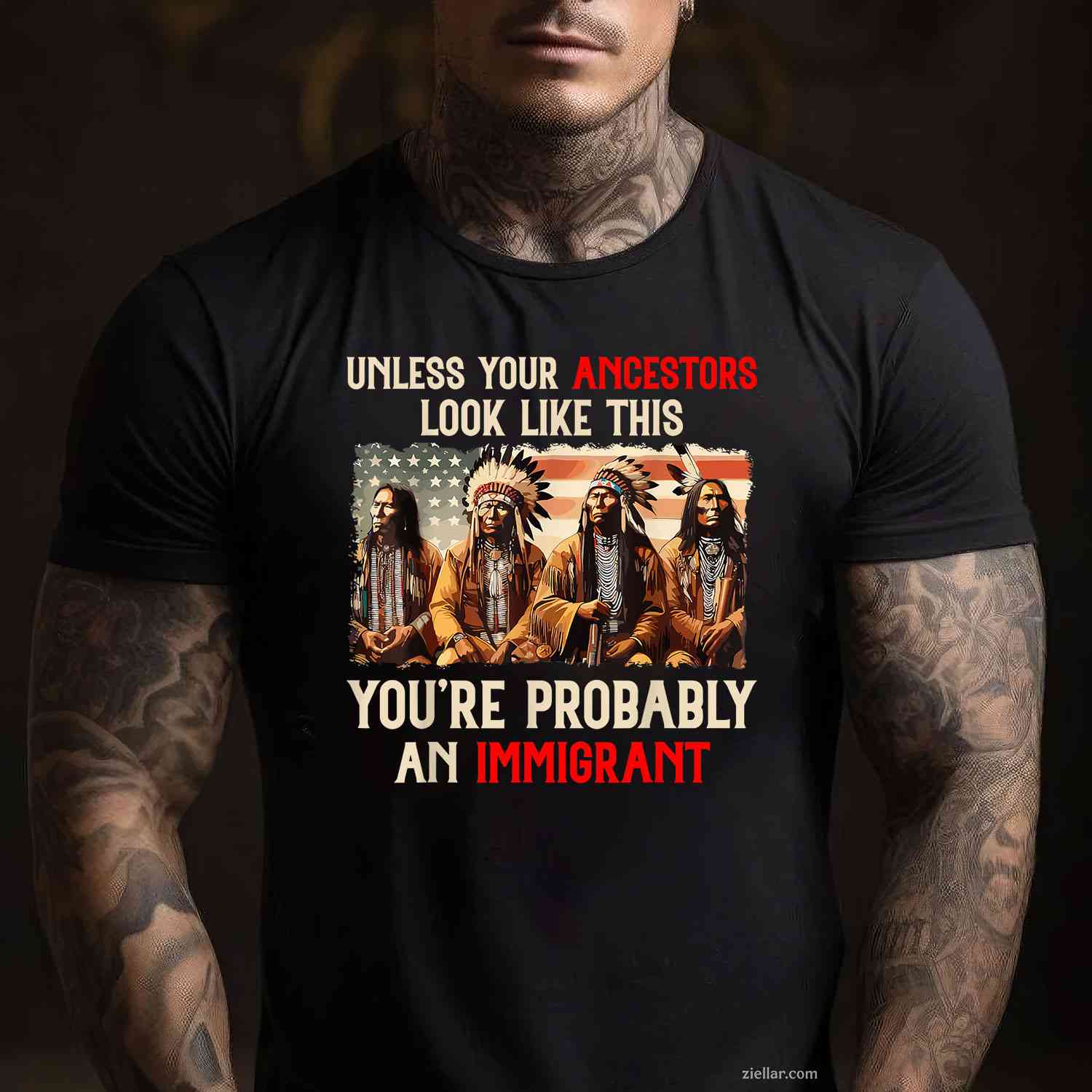 Unless Your Ancestors Look Like This Native American Indian T-Shirt And Tee For Adults