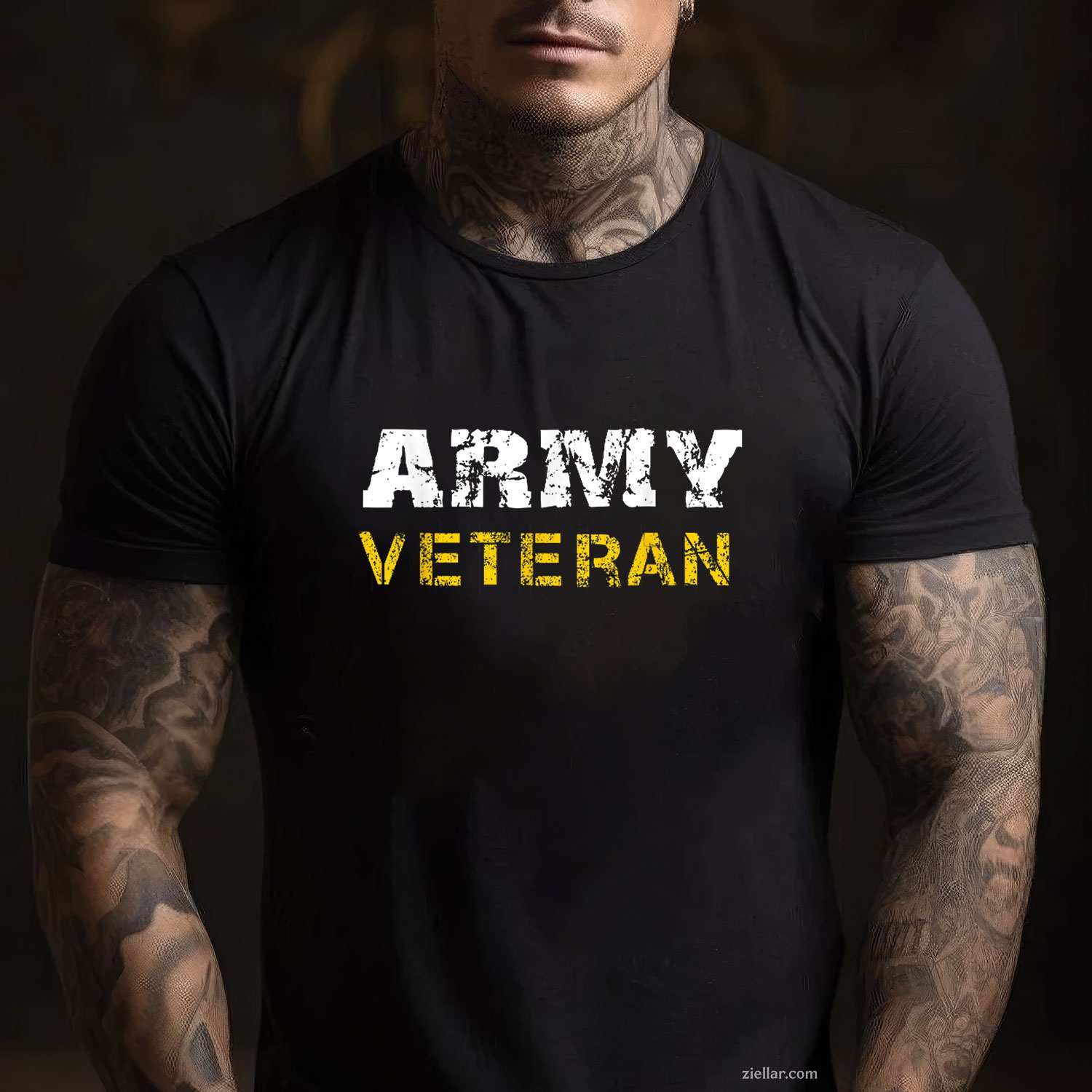 Us Army Veterans Distressed Font T-Shirt And Tee For Adults