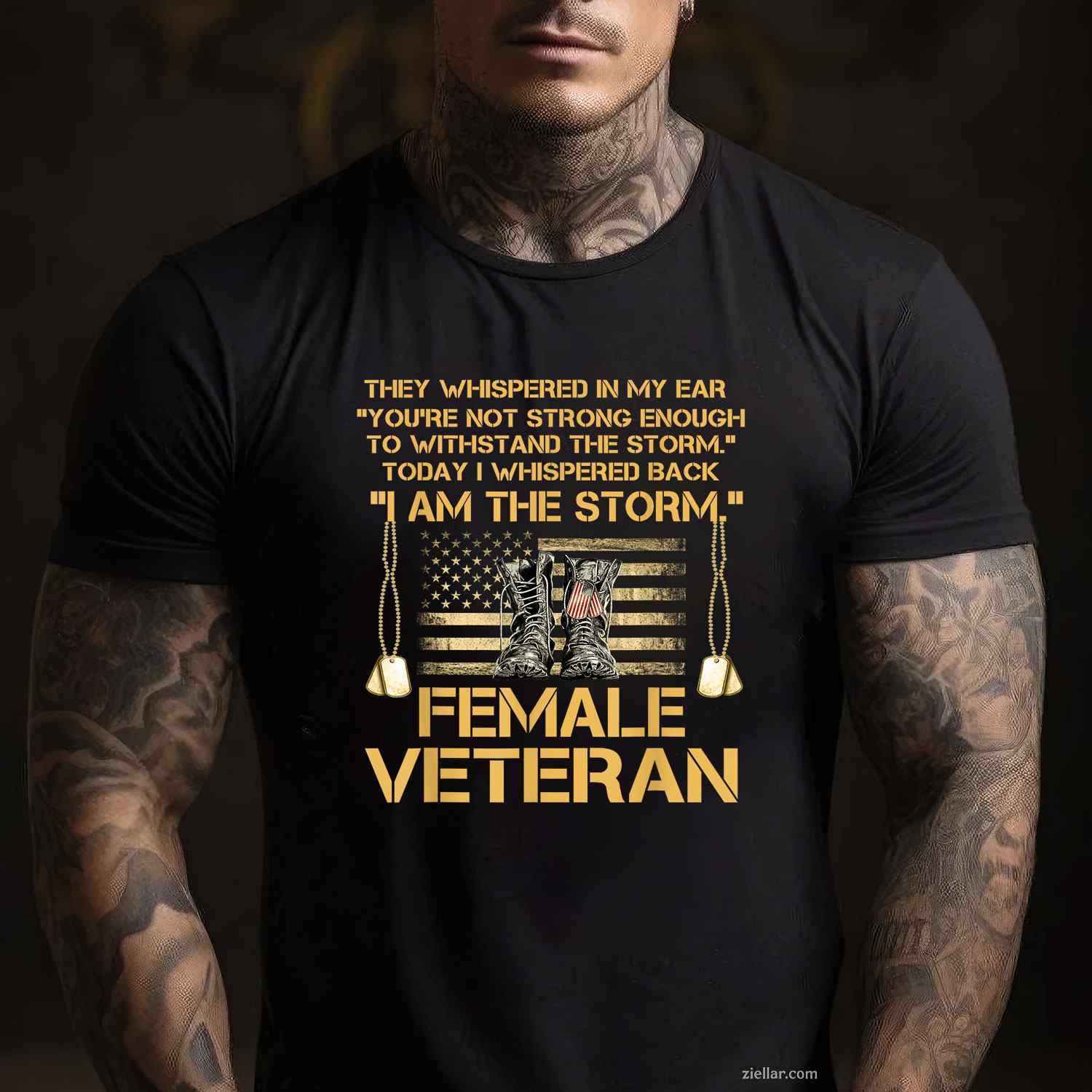 Us Veterans Day Gift, Us Female Veteran, I Am The Storm Premium T-Shirt And Tee For Adults