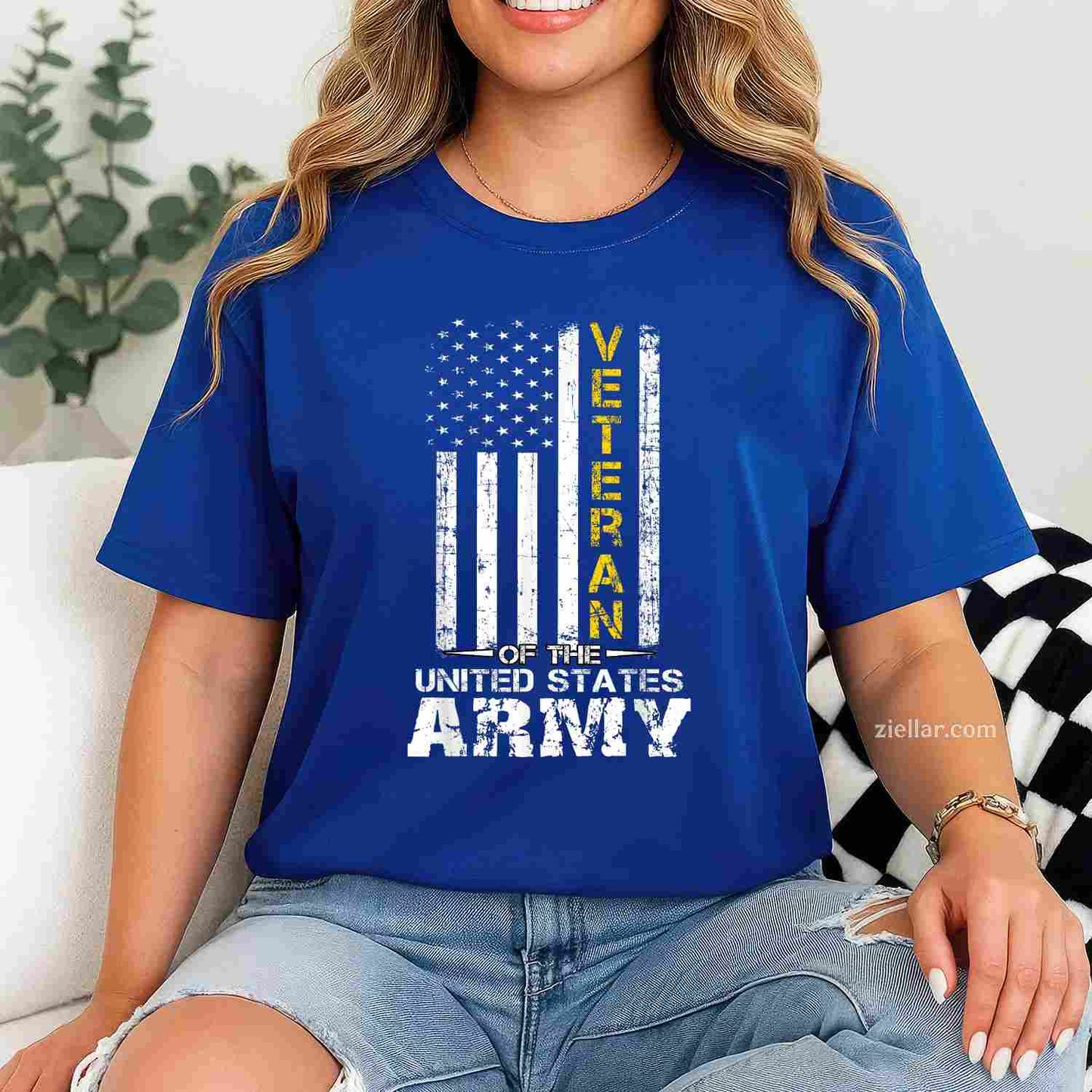 Veteran Of United States Us Army Veteran Gold Premium T-Shirt And Tee