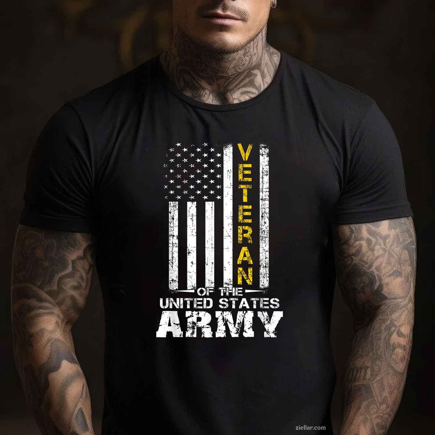 Veteran Of United States Us Army Veteran Gold Premium T-Shirt And Tee