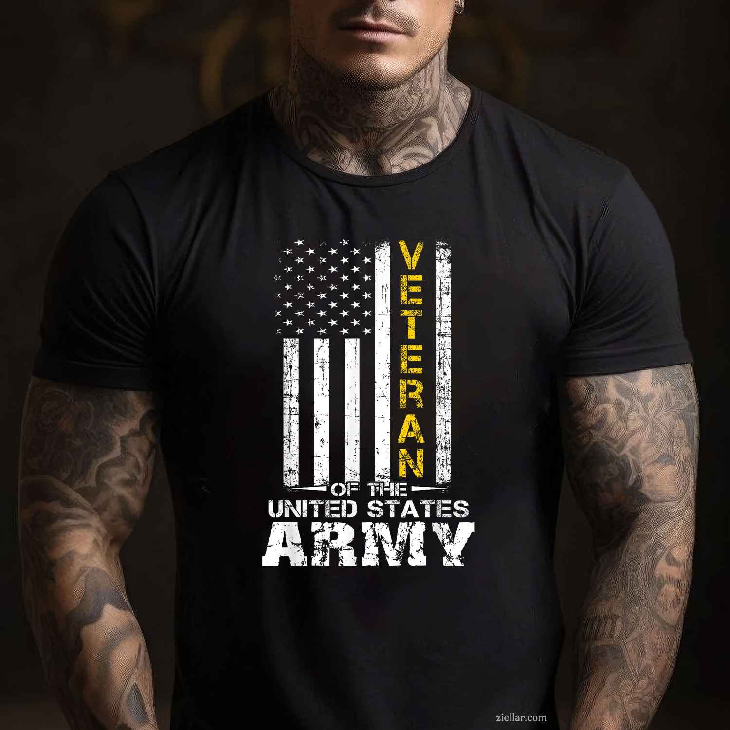 Veteran Of United States Us Army Veteran Gold Premium T-Shirt And Tee