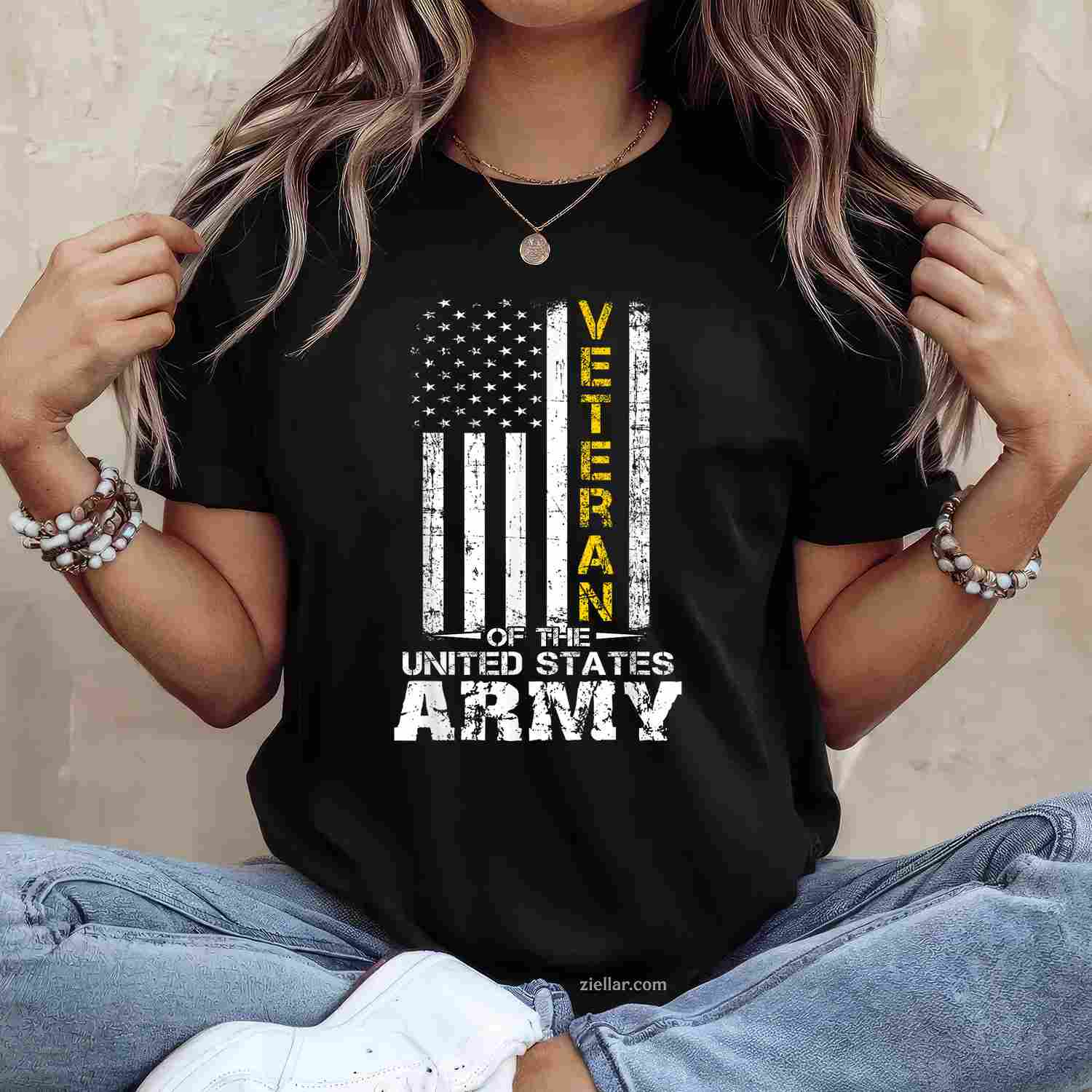 Veteran Of United States Us Army Veteran Gold Premium T-Shirt And Tee