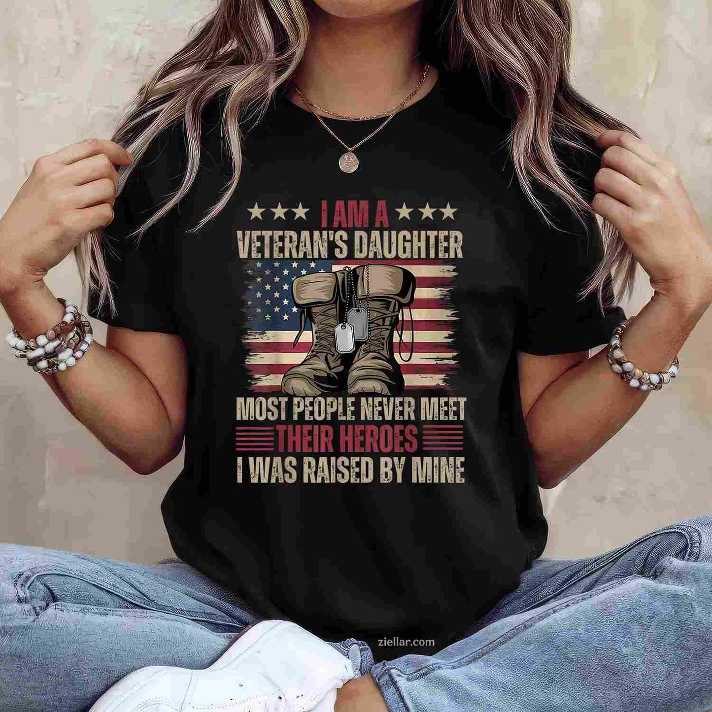 Veteran'S Daughter_ Most People Never Meet Their Heroes T-Shirt And Tee For Adults