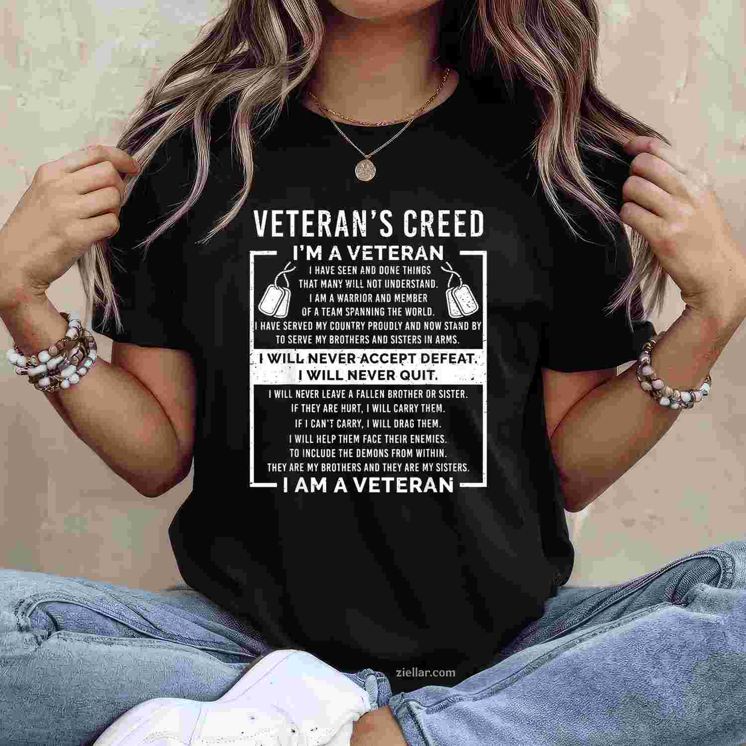 Veteran'S Creed Patriot War Usa Oath Grandpa T-Shirt And Tee For Adults