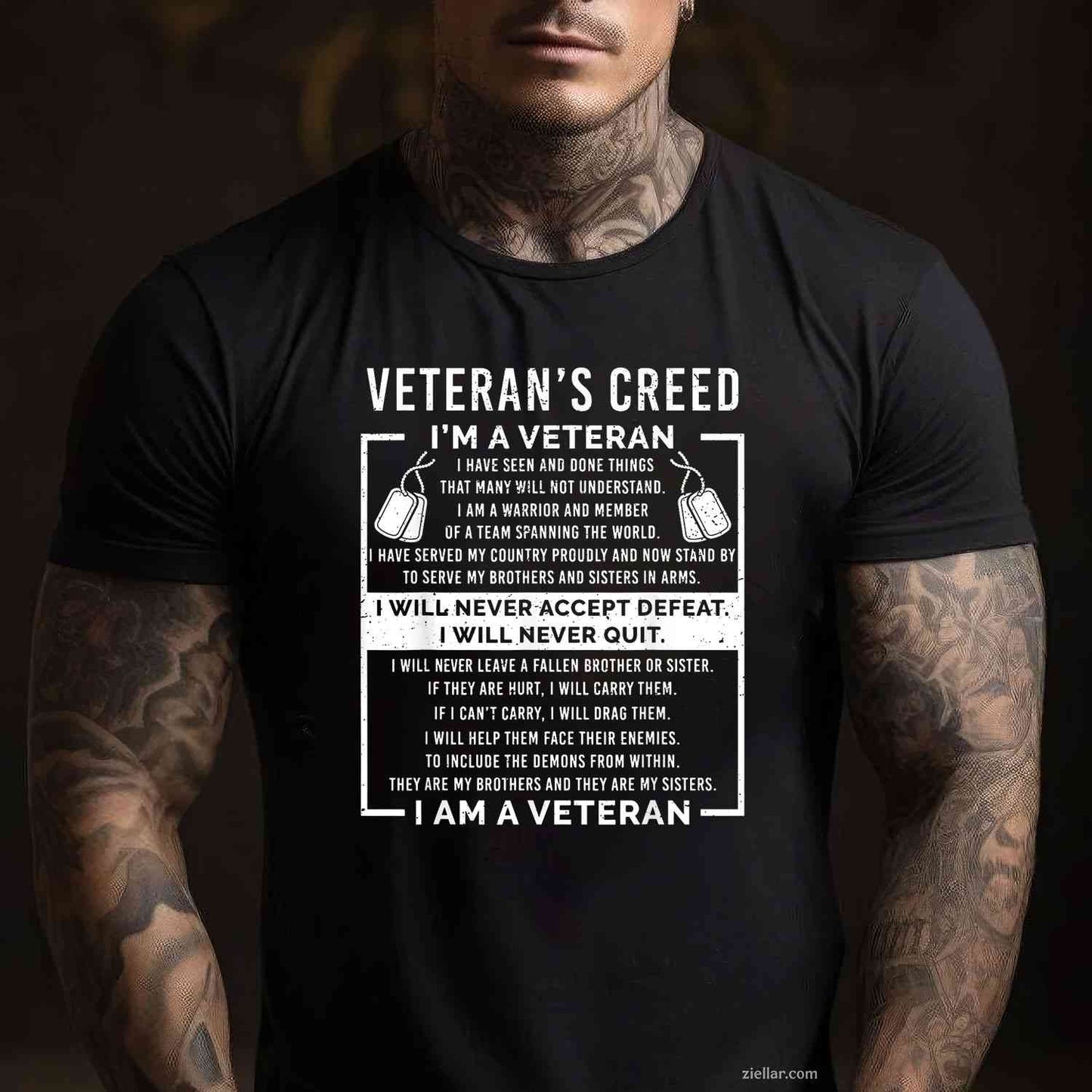 Veteran'S Creed Patriot War Usa Oath Grandpa T-Shirt And Tee For Adults