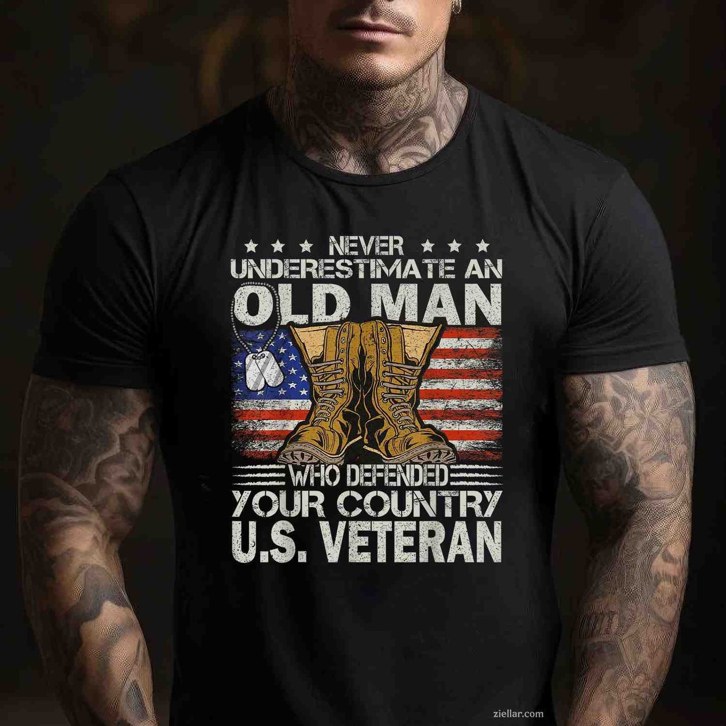 Veteran & Father's Day designs US Veteran veterans day Us Patriot T-Shirt Tee, Black for Men Women Adults Unisex