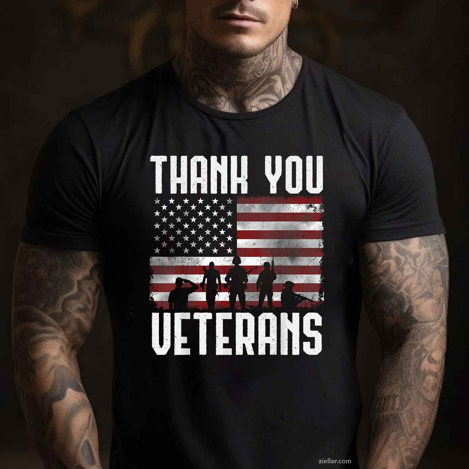 Veterans Day Gifts_ Thank You Veterans Proud American Military Premium T-Shirt And Tee
