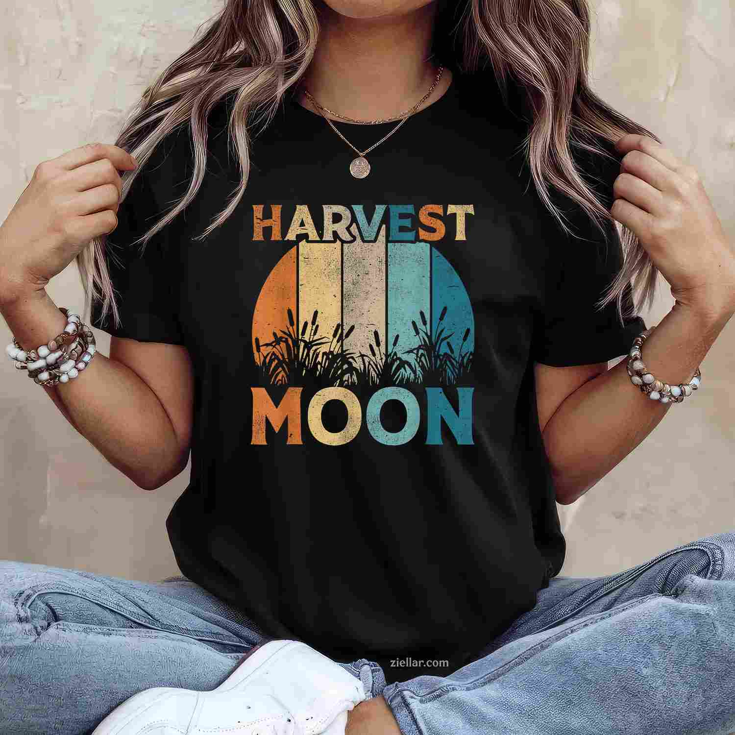 Vintage Harvest Moon Shirts, Mens Womens Autumn Fall T-Shirt and Tee for Adults Men Women Unisex