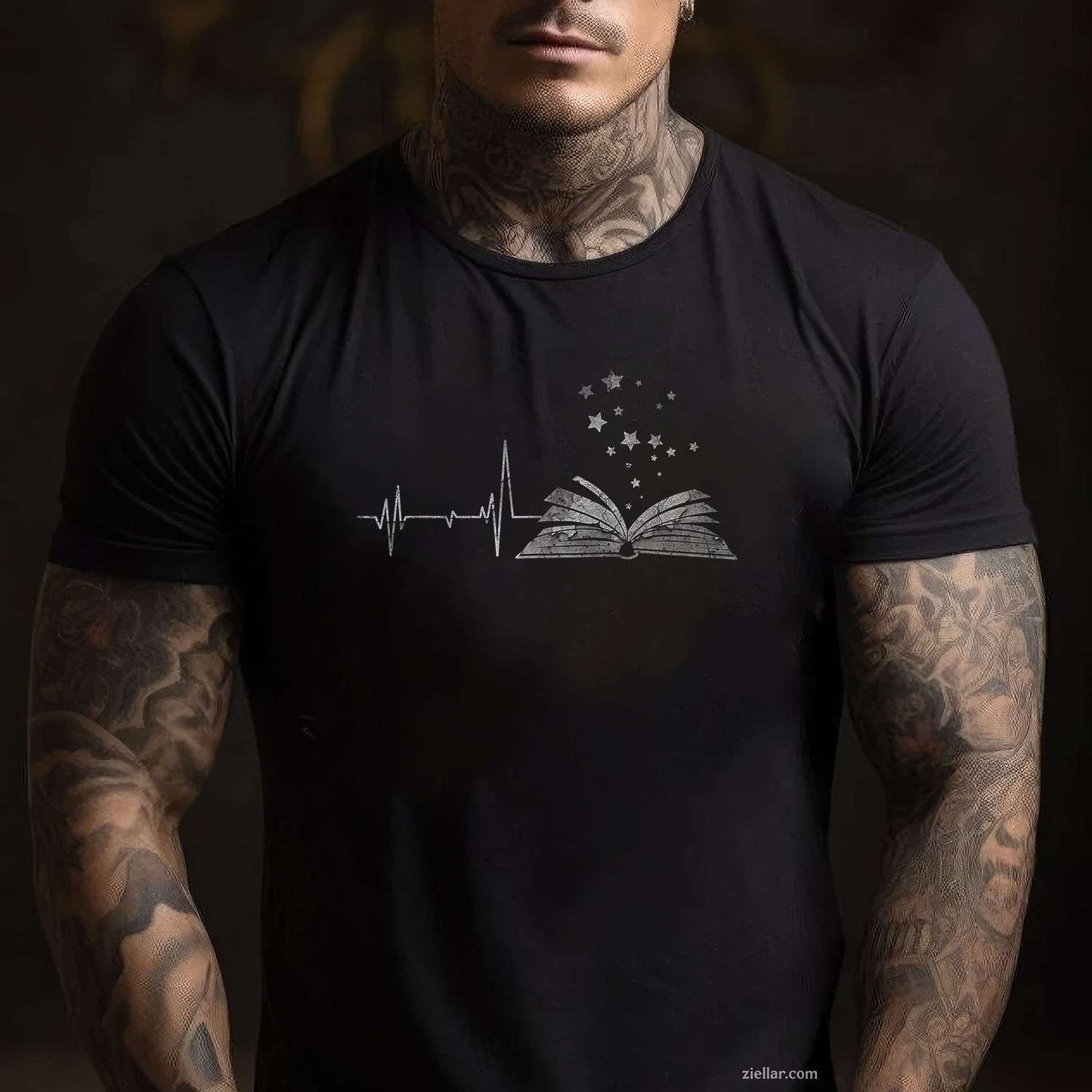 Vintage Retro Distressed Heartbeat T-Shirt, Book Reader Lover Gift Tee For Adults Unisex