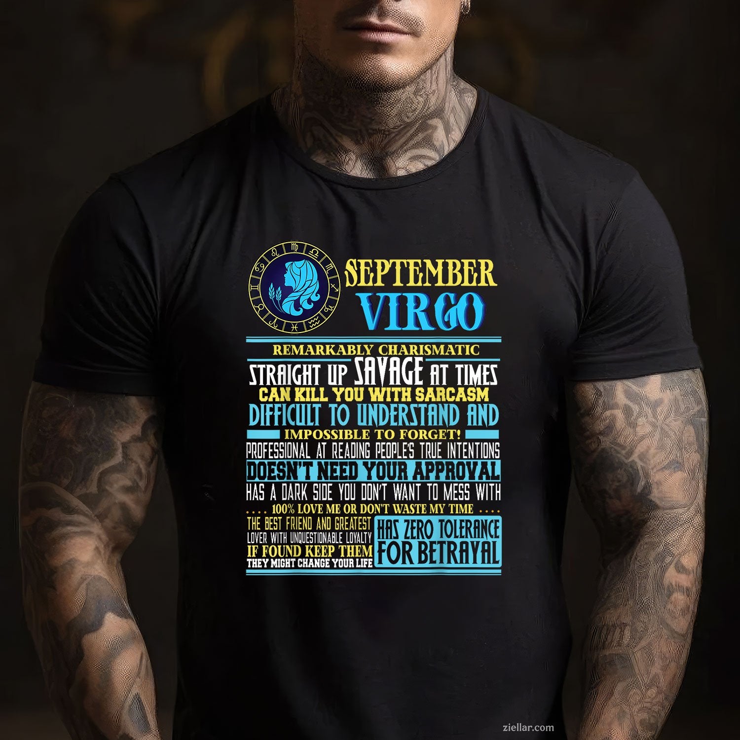 Virgo Facts Funny Tee and T-Shirt, September Zodiac Birthday T-Shirt Gift for Adults
