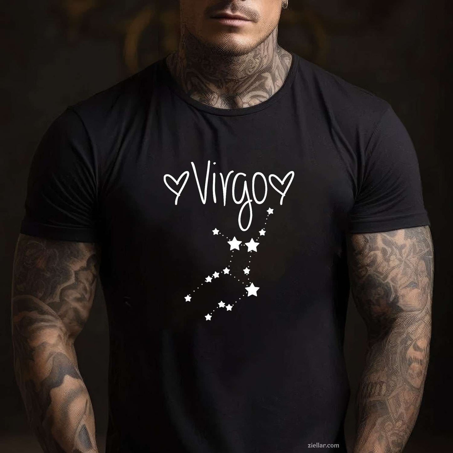 Virgo Zodiac Sign Horoscope Stars August September Birthday T-Shirt Tee for Men Women Adults Unisex
