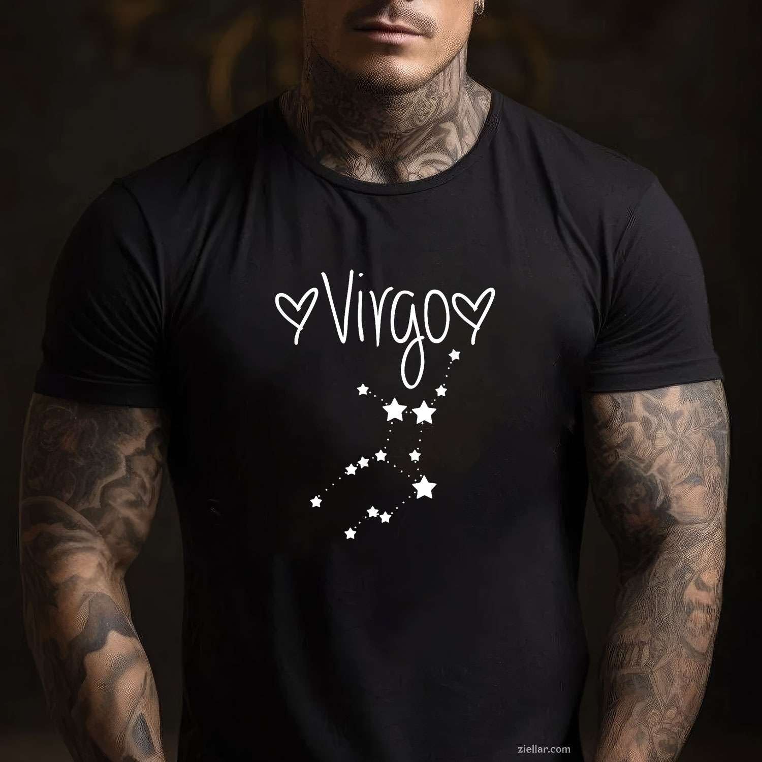 Virgo Zodiac Sign Horoscope Stars August September Birthday T-Shirt Tee for Men Women Adults Unisex