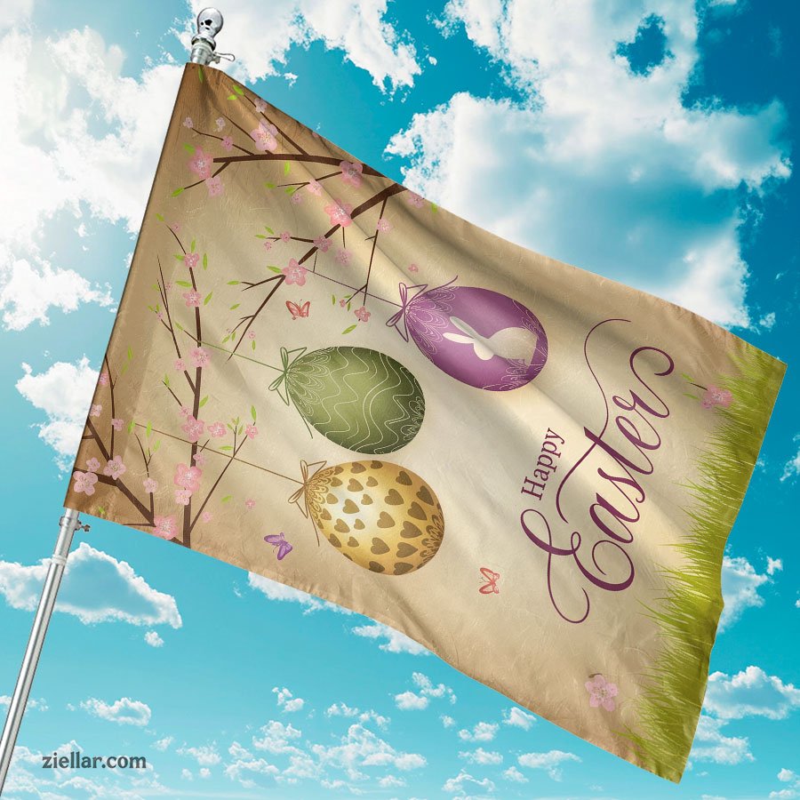 Watercolor Easter Egg Garden Flag 12x18 Inch Double Sided Outdoor Yard Decor