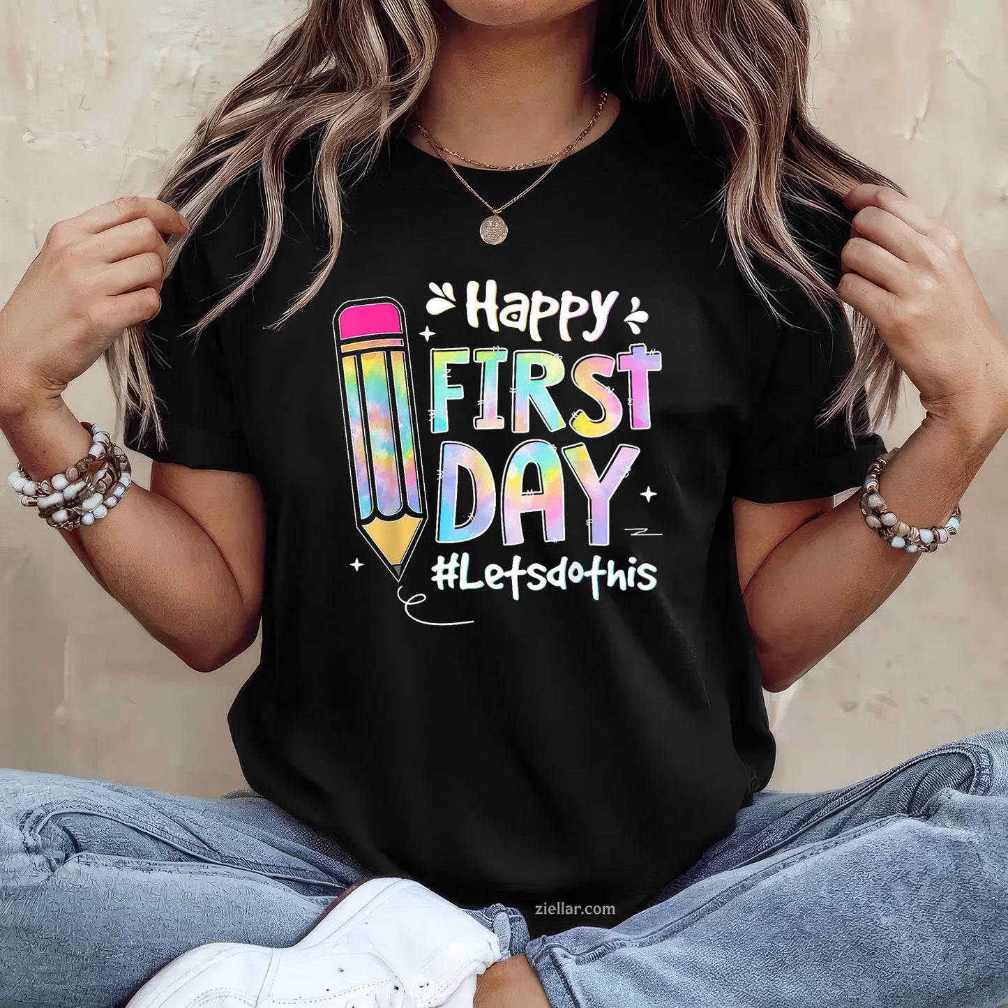 Welcome Back Let’s Do This Tee and T-Shirt, Tie-Dye First Day of School T-Shirt for Teachers