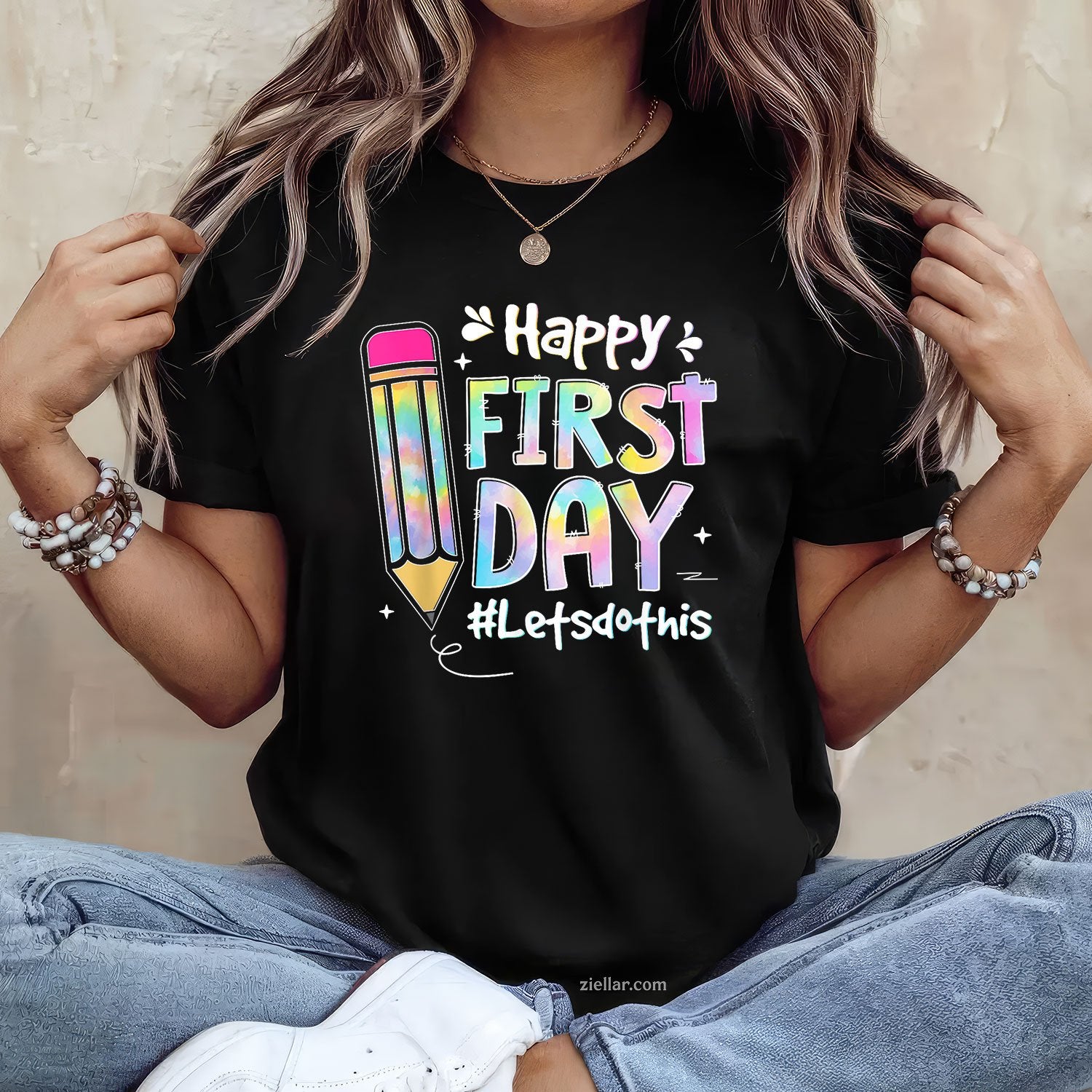 Welcome Back Let’s Do This Tee and T-Shirt, Tie-Dye First Day of School T-Shirt for Teachers