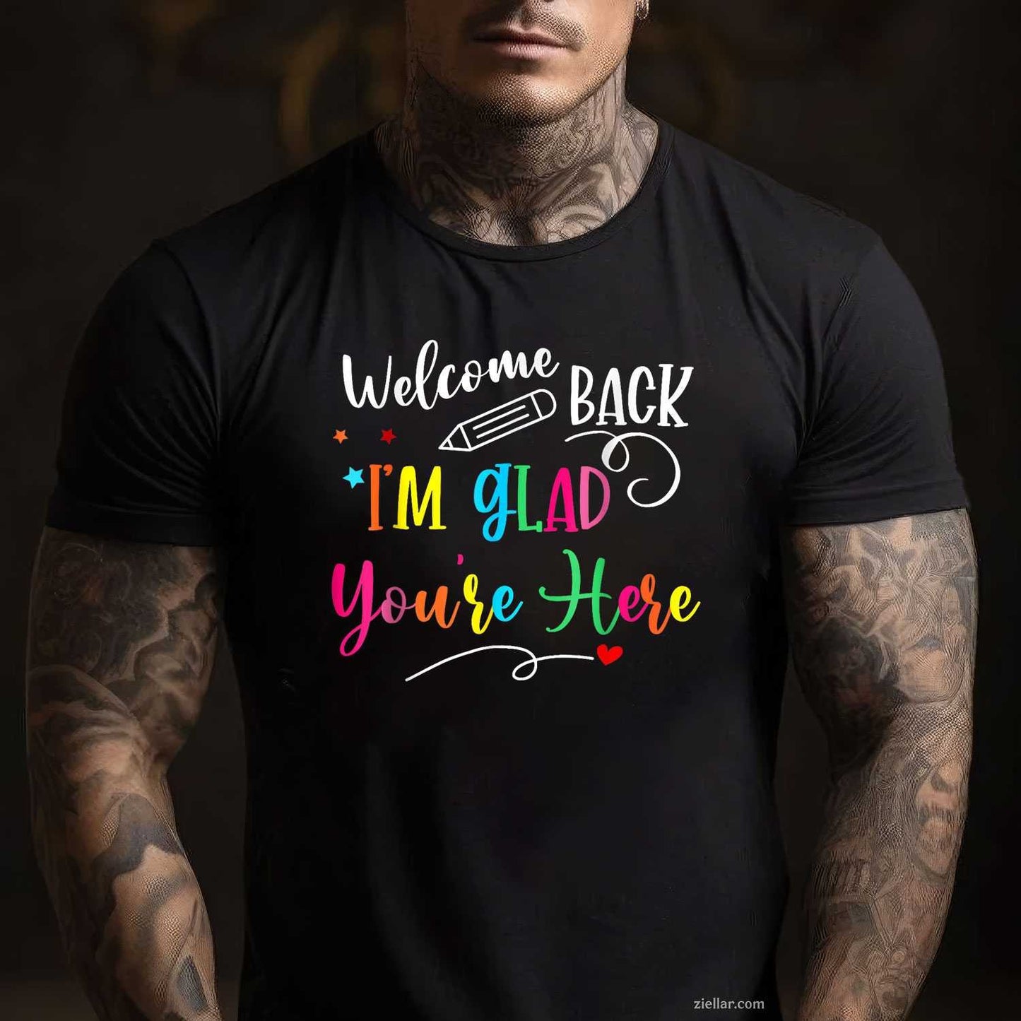 Welcome Back I'm Glad You're Here Back To School Teacher T-Shirt Tee for Men Women Adults Unisex