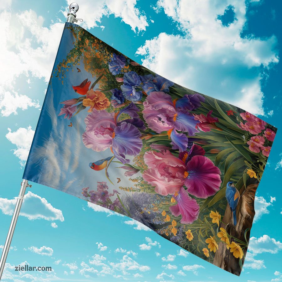 Welcome Spring Garden Flag Burlap Double Sided Cardinal Birds Floral Yard Decor