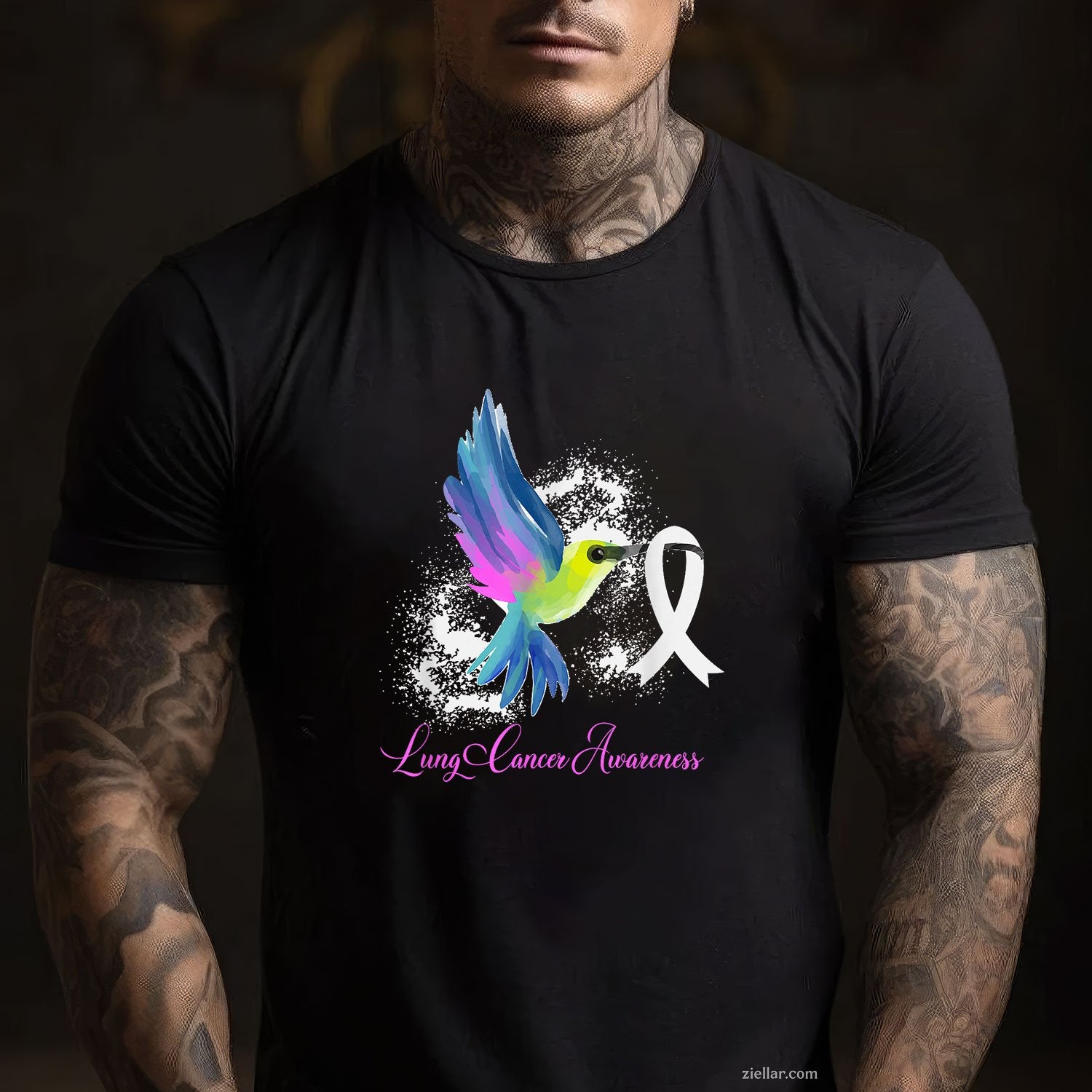 White Ribbon Lung Cancer Survivor Gift Lung Cancer Awareness T-Shirt