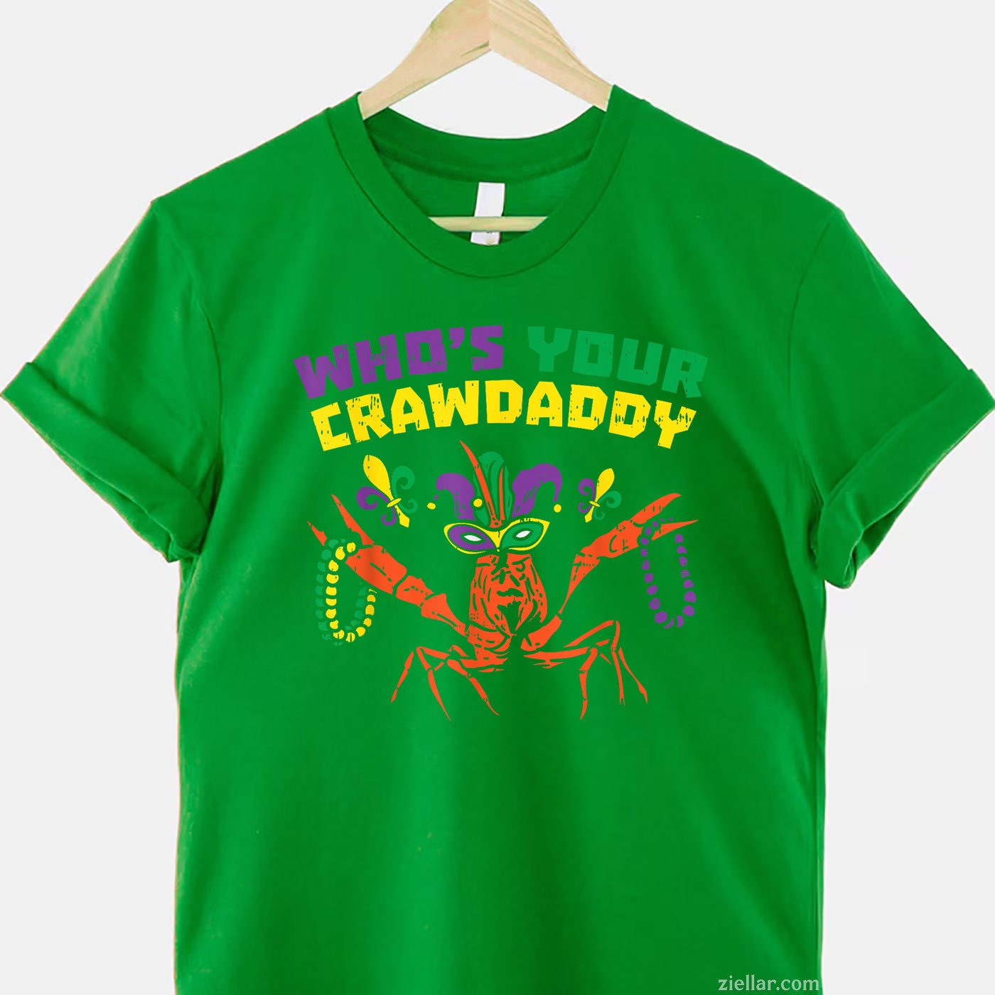 Who's Your Crawdaddy Tee and T-Shirt, Funny Crawfish Jester Mardi Gras T-Shirt for Adults