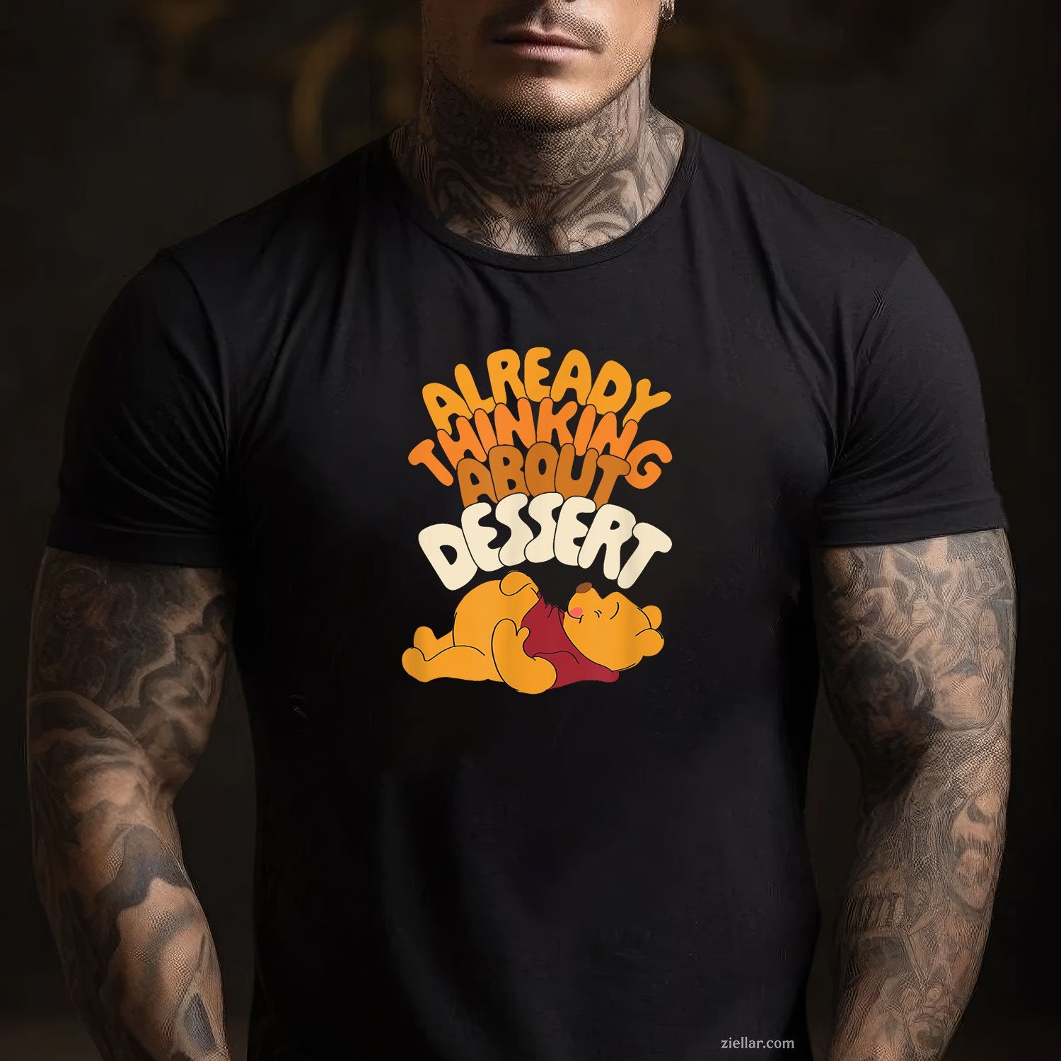 Winnie the Pooh Thanksgiving Tee and T-Shirt, Funny Dessert Lover T-Shirt for Adults