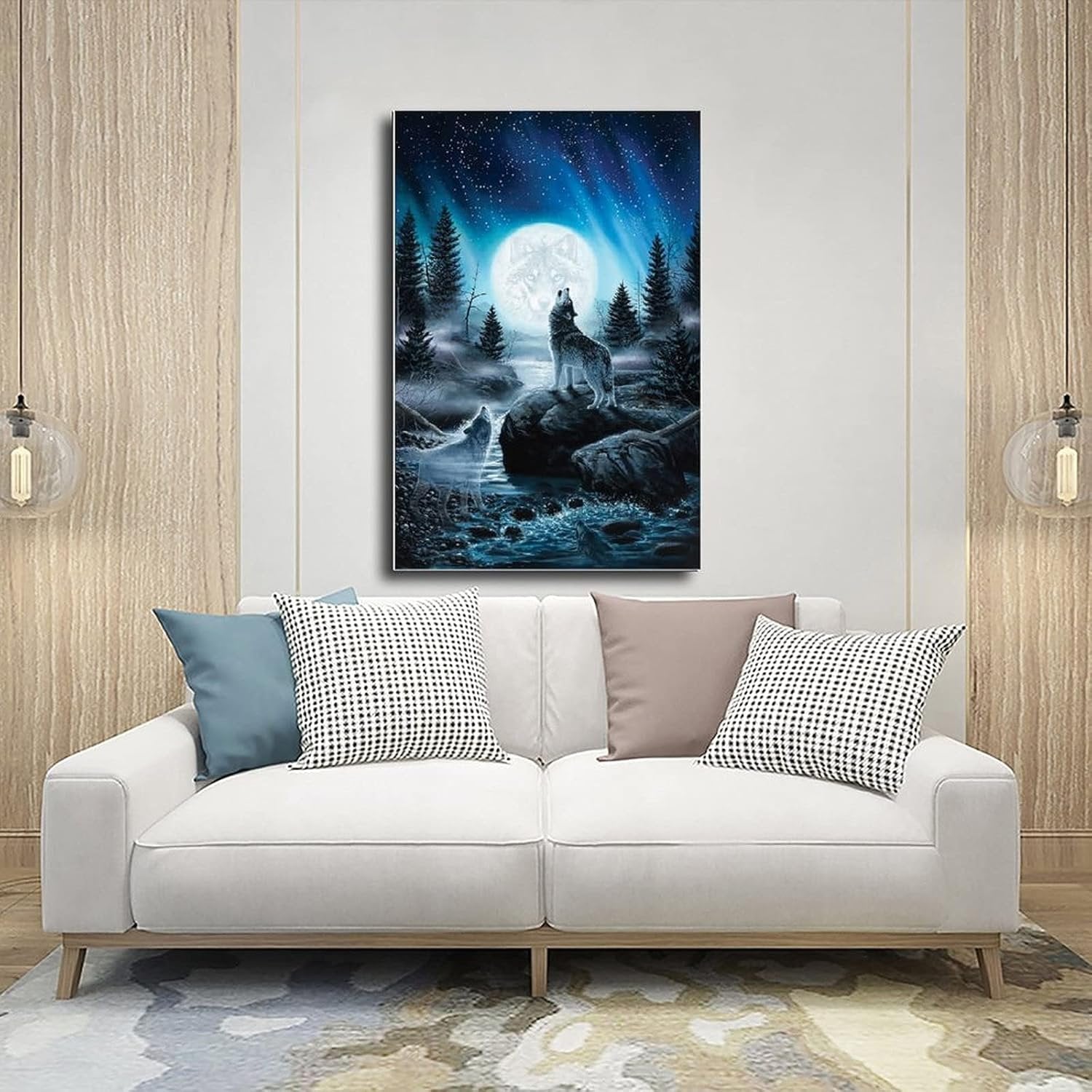 Wolf Poster and Canvas Wall Art, Cool Wolf Painting Print, Unique Room Decor for Bedroom or Living Room