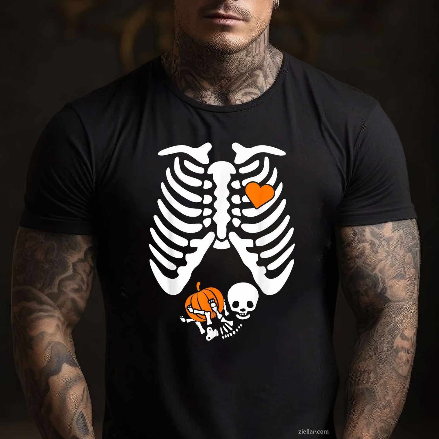 Women Skeleton Pregnancy Announcement Mom Halloween Tee, Halloween T-Shirt for Men Women Adults Unisex, Trendy Graphic Apparel, Unique Gift Idea