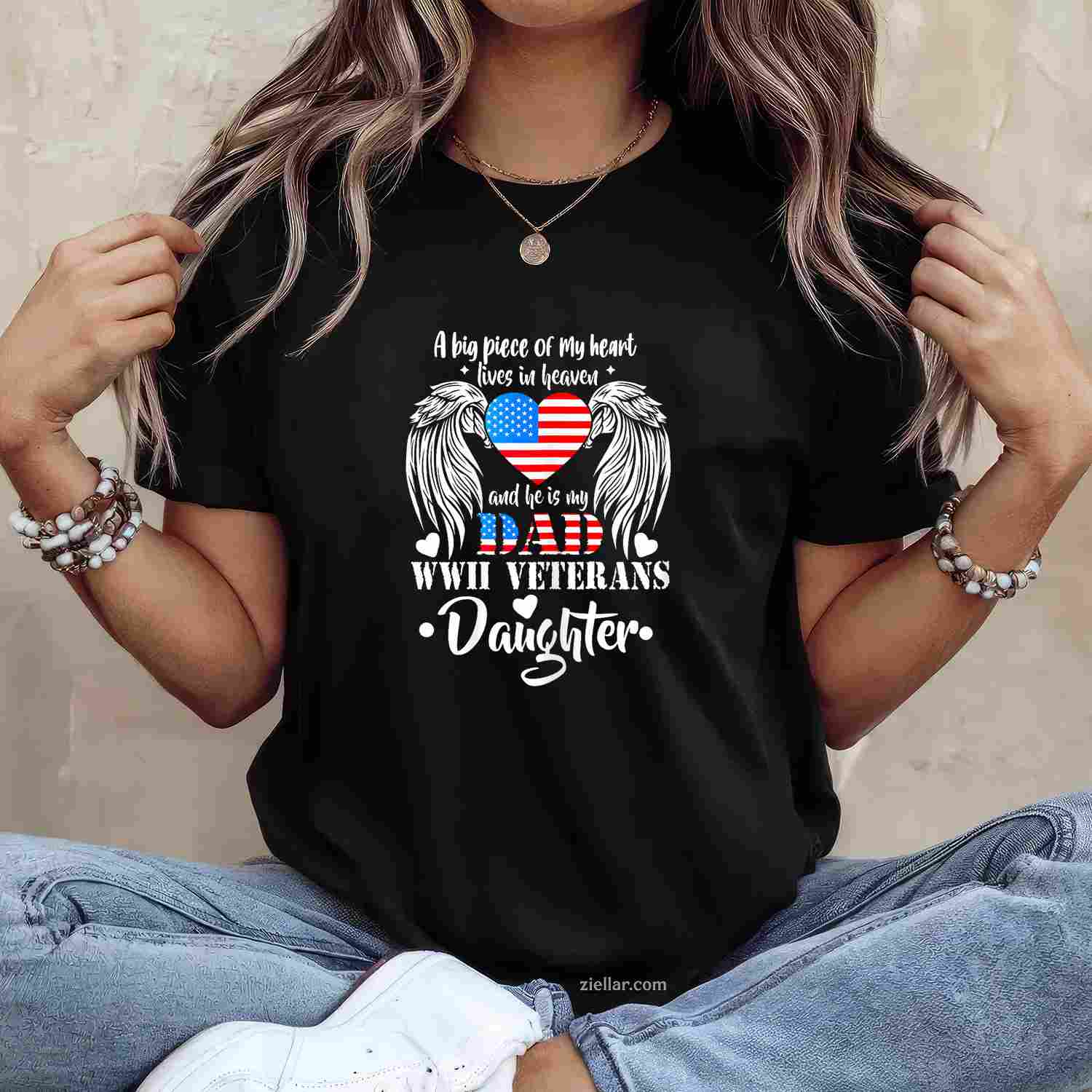 Wwii Veterans Daughter Gift_ Dad Remembrance Veteran Day T-Shirt And Tee For Adults