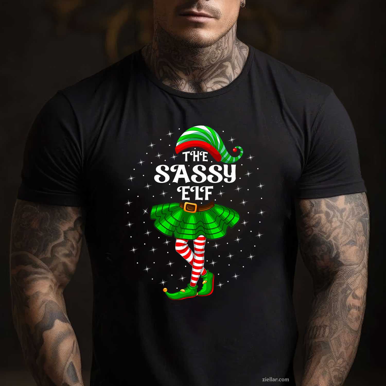 Xmas Family Matching Women Mom The Sassy Elf Christmas T-Shirt, A The Sassy Elf Christmas Family Matching Tee