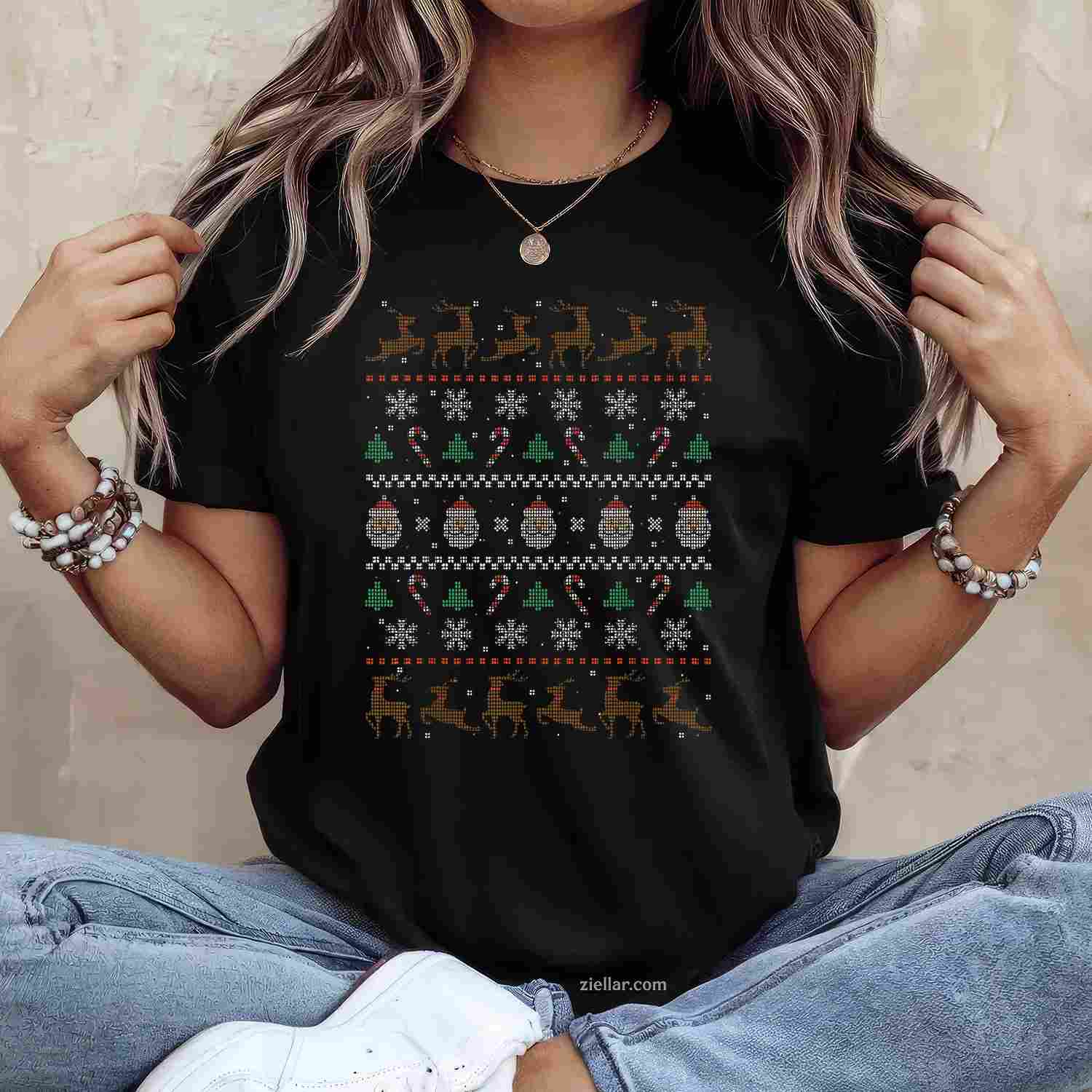 Xmas Ugly Christmas Sweater T-Shirt_ Funny Holiday Party Tee, Great For Men And Women