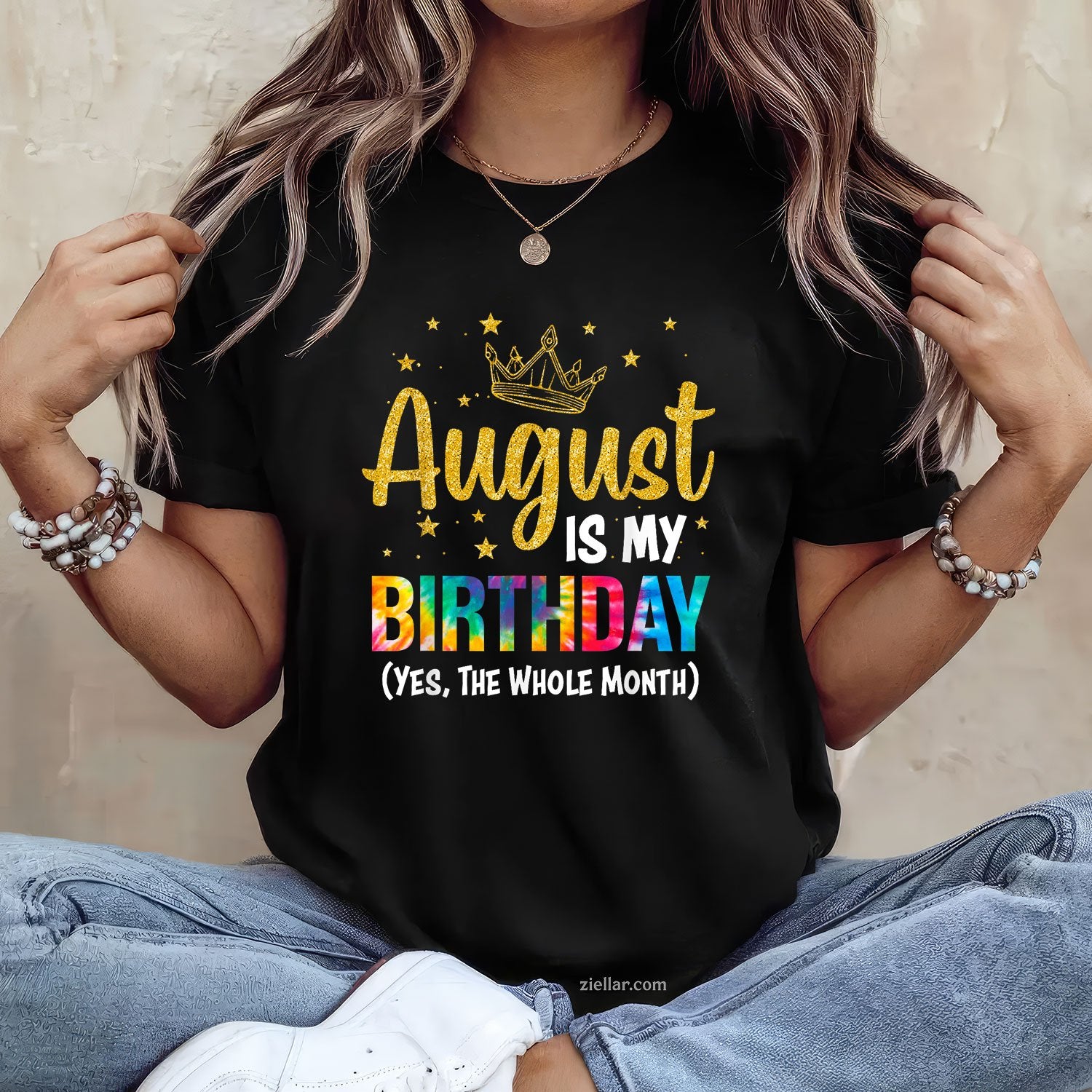 Yes August Is My Birthday Tee and T-Shirt, Funny Full Month T-Shirt for Adults