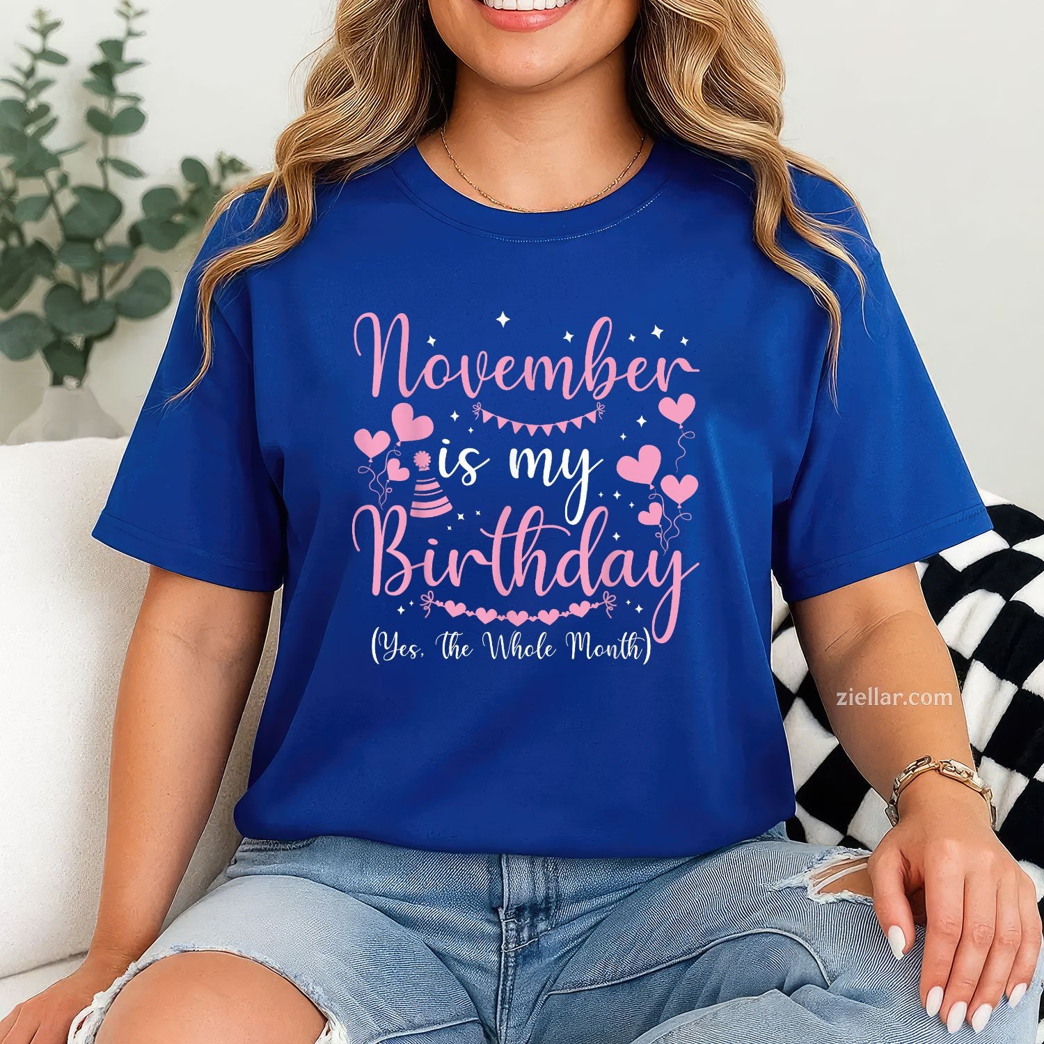 Yes, November Is My Birthday Month Tee and T-Shirt, Funny Birthday T-Shirt Gift for Women Adults