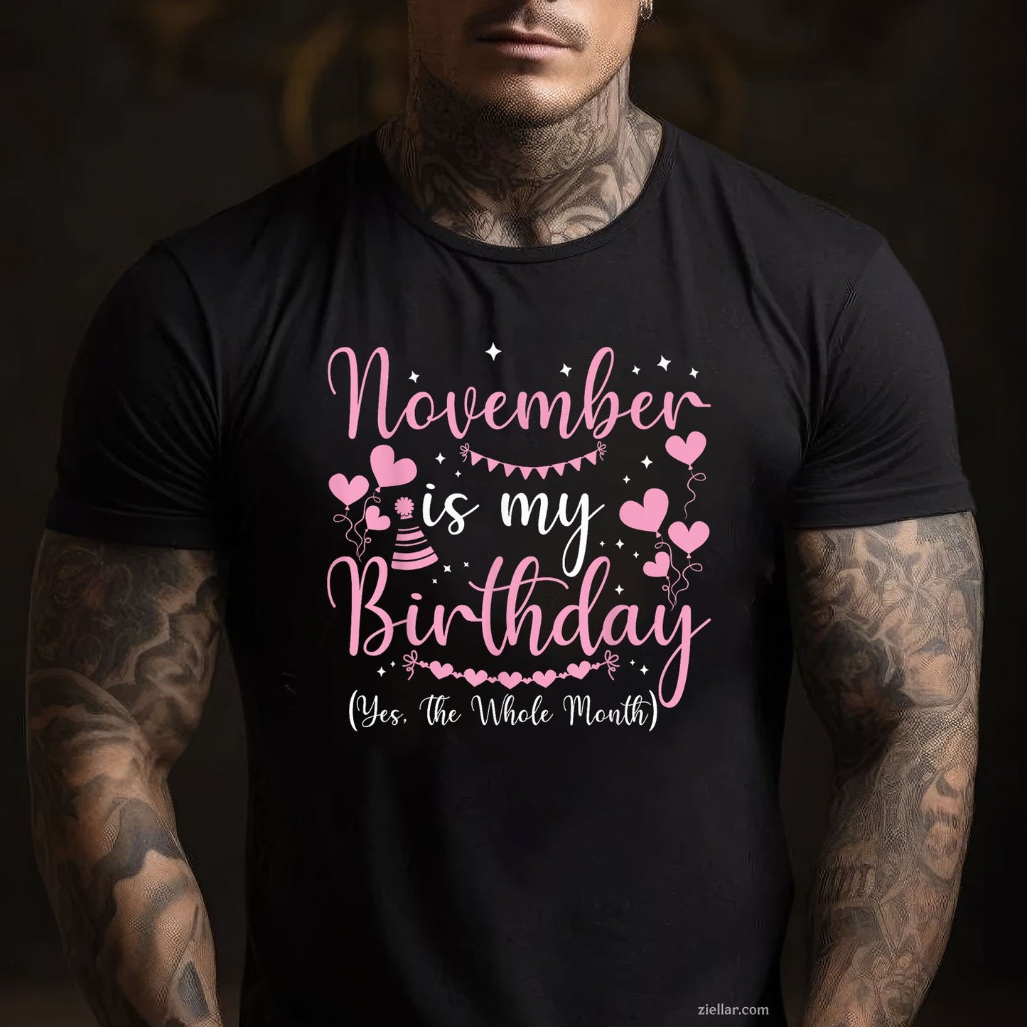 Yes, November Is My Birthday Month Tee and T-Shirt, Funny Birthday T-Shirt Gift for Women Adults