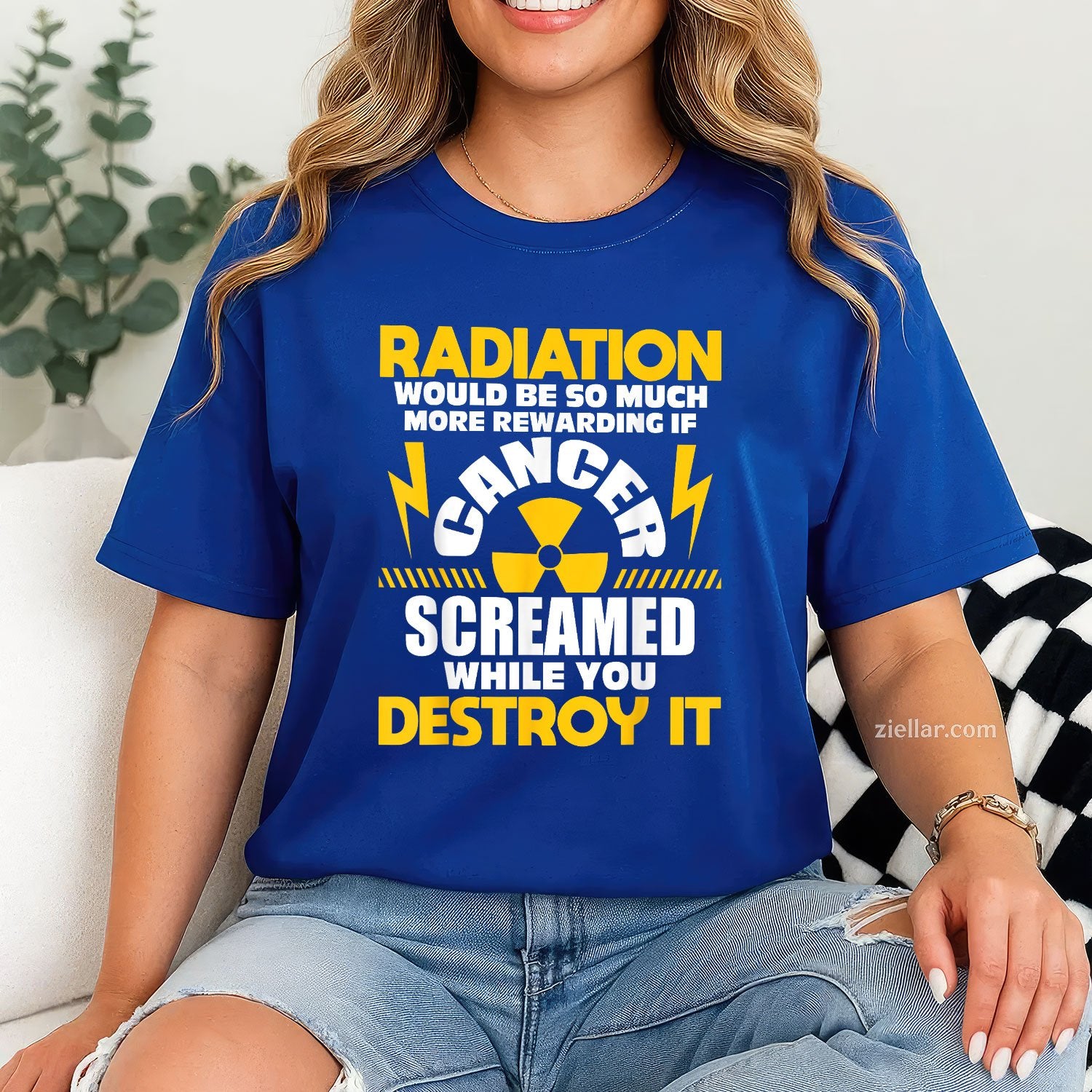 mens Rewarding If Cancer Screamed - Radiation Therapy Chemo X-Ray T-Shirt
