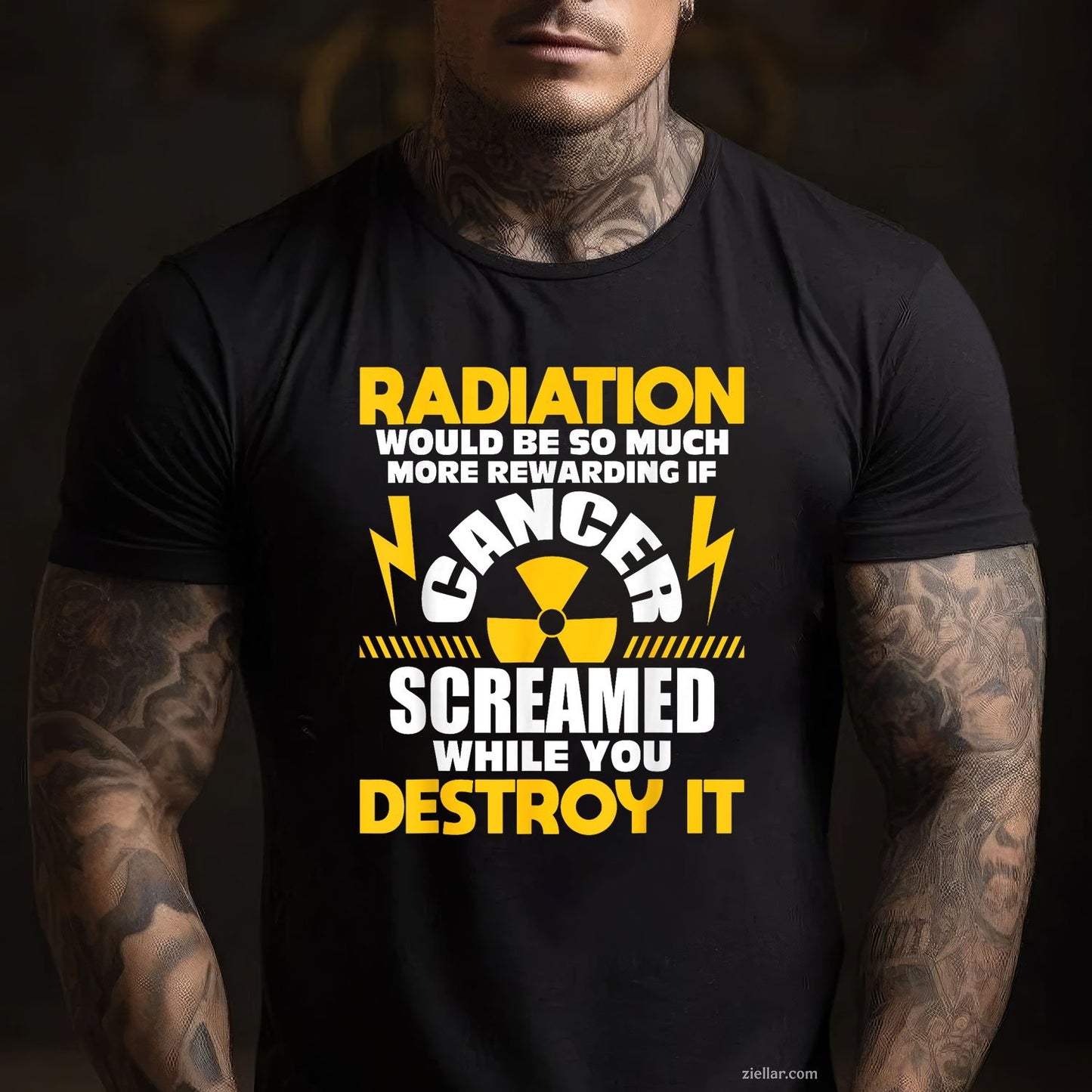 mens Rewarding If Cancer Screamed - Radiation Therapy Chemo X-Ray T-Shirt