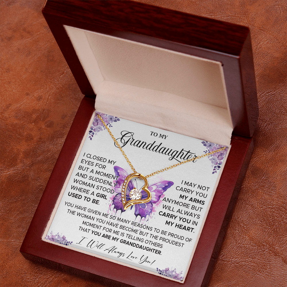 827C-To My Granddaughter Necklace, Gift for Granddaughter from Grandpa Grandma, Xmas