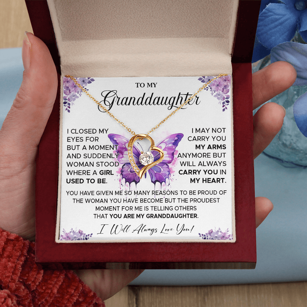 827C-To My Granddaughter Necklace, Gift for Granddaughter from Grandpa Grandma, Xmas