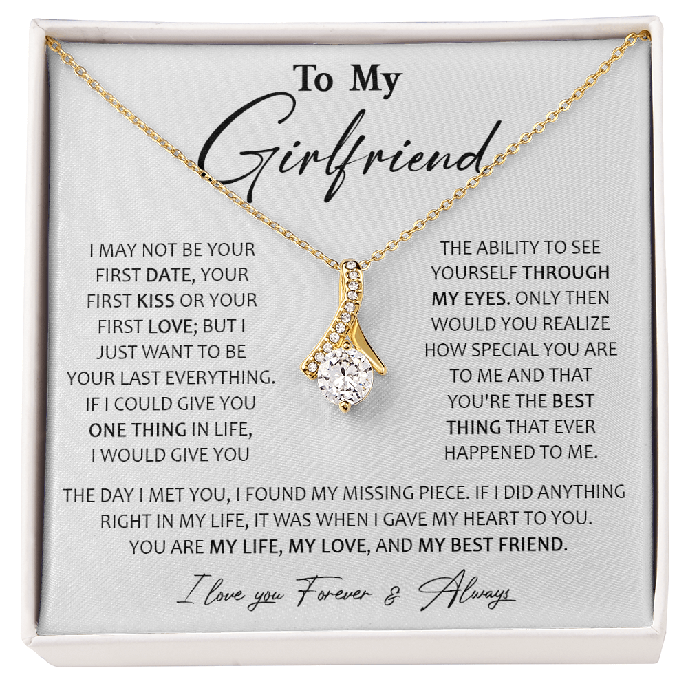 727B-To My Girlfriend Necklace, Birthday Present for Girlfriend Her, Valentine