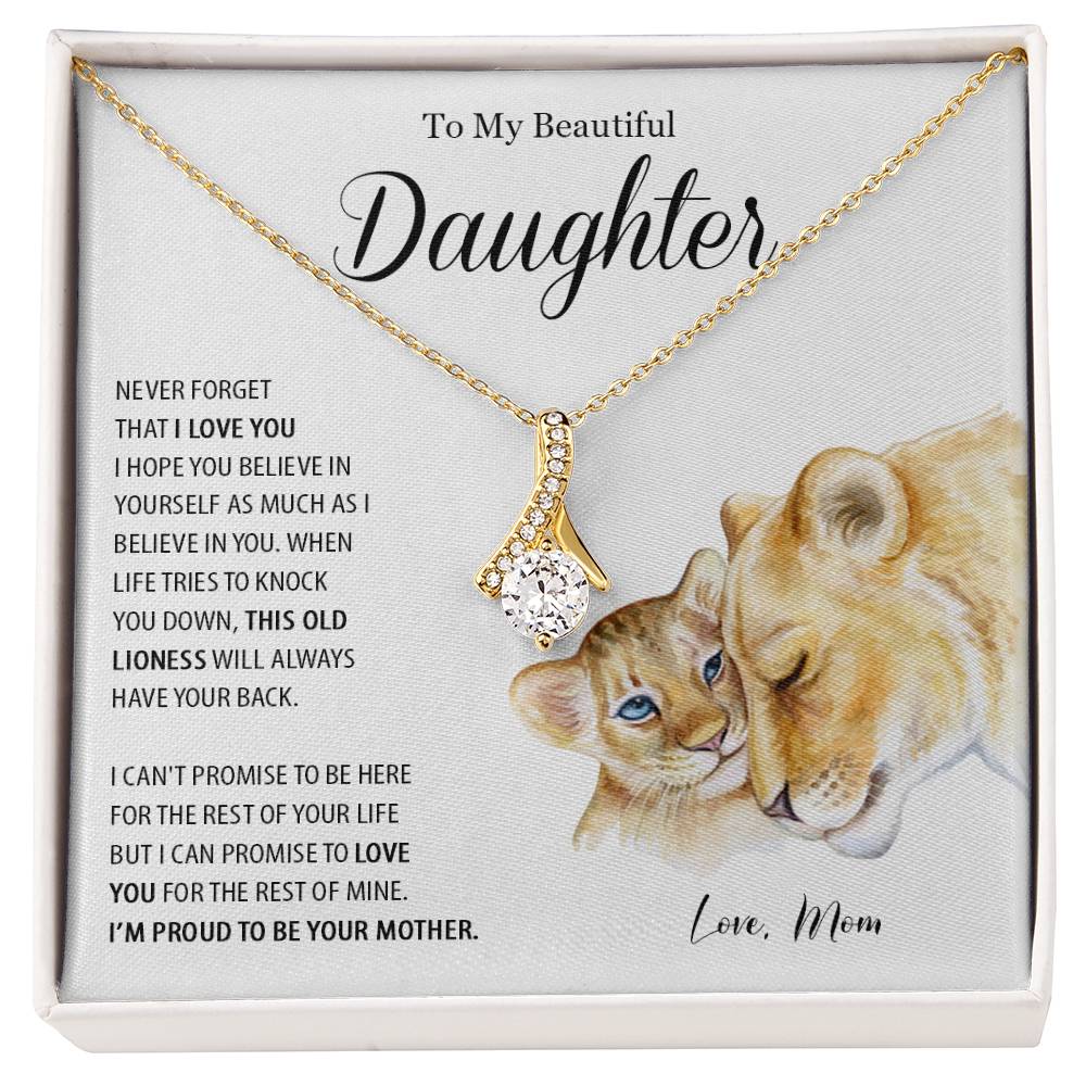 638B To My Beautiful Daughter Necklace, Mother Daughter Gift, Birthday Gift From Mom