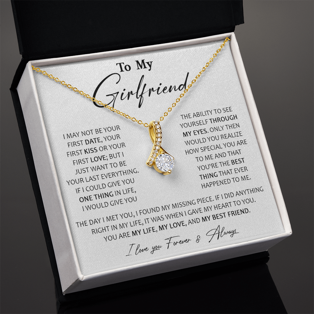727B-To My Girlfriend Necklace, Birthday Present for Girlfriend Her, Valentine