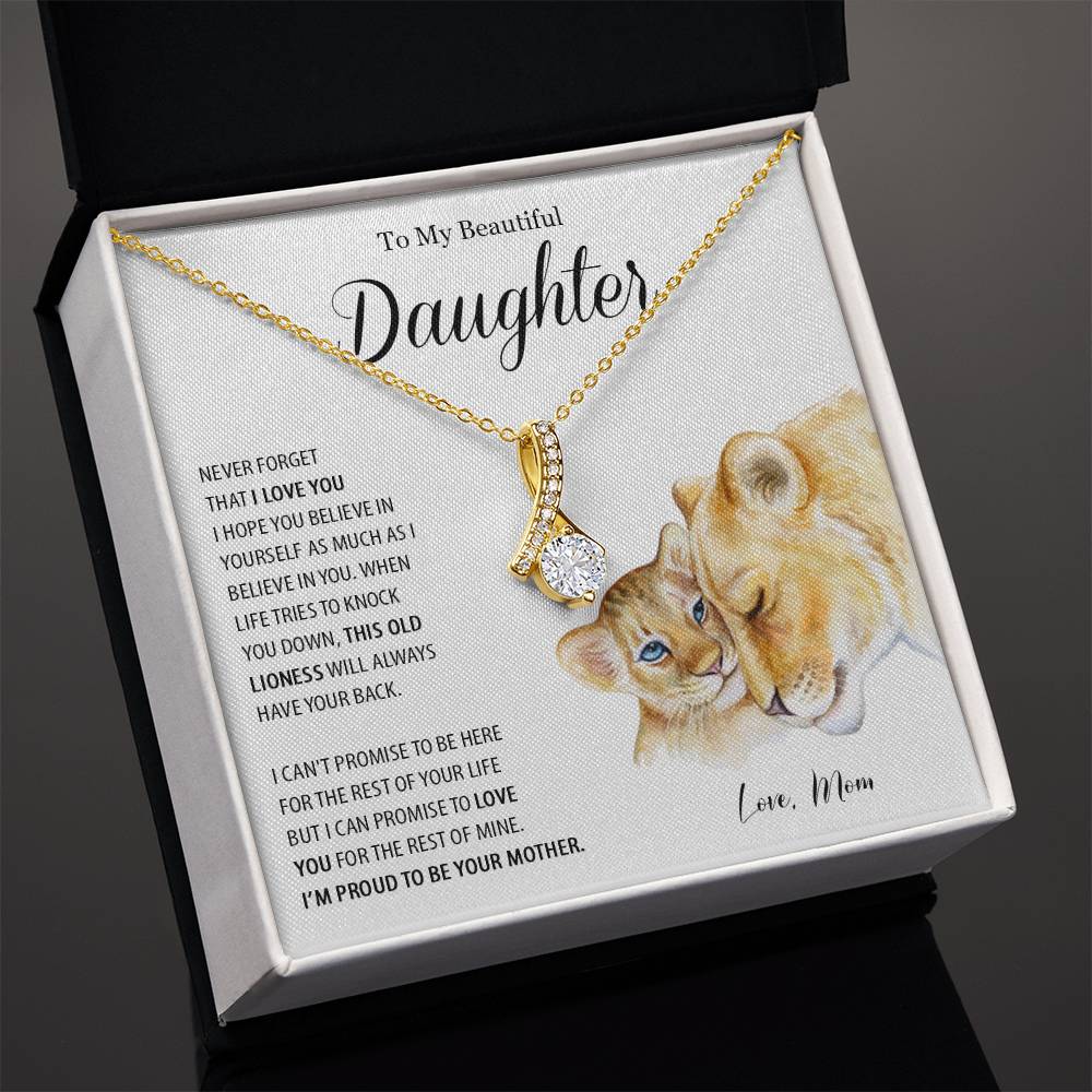 638B To My Beautiful Daughter Necklace, Mother Daughter Gift, Birthday Gift From Mom