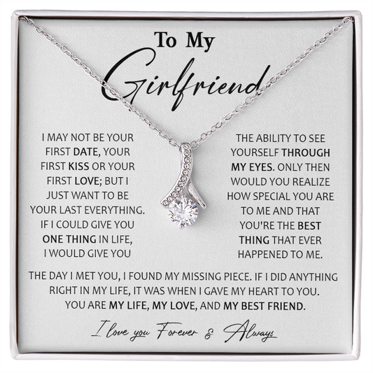 727B-To My Girlfriend Necklace, Birthday Present for Girlfriend Her, Valentine